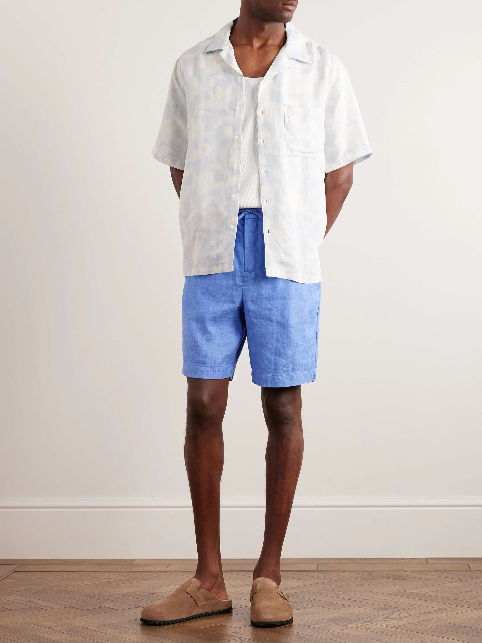 FRESCOBOL CARIOCA Felipe Slim-Fit Linen and Cotton-Blend Drawstring Shorts