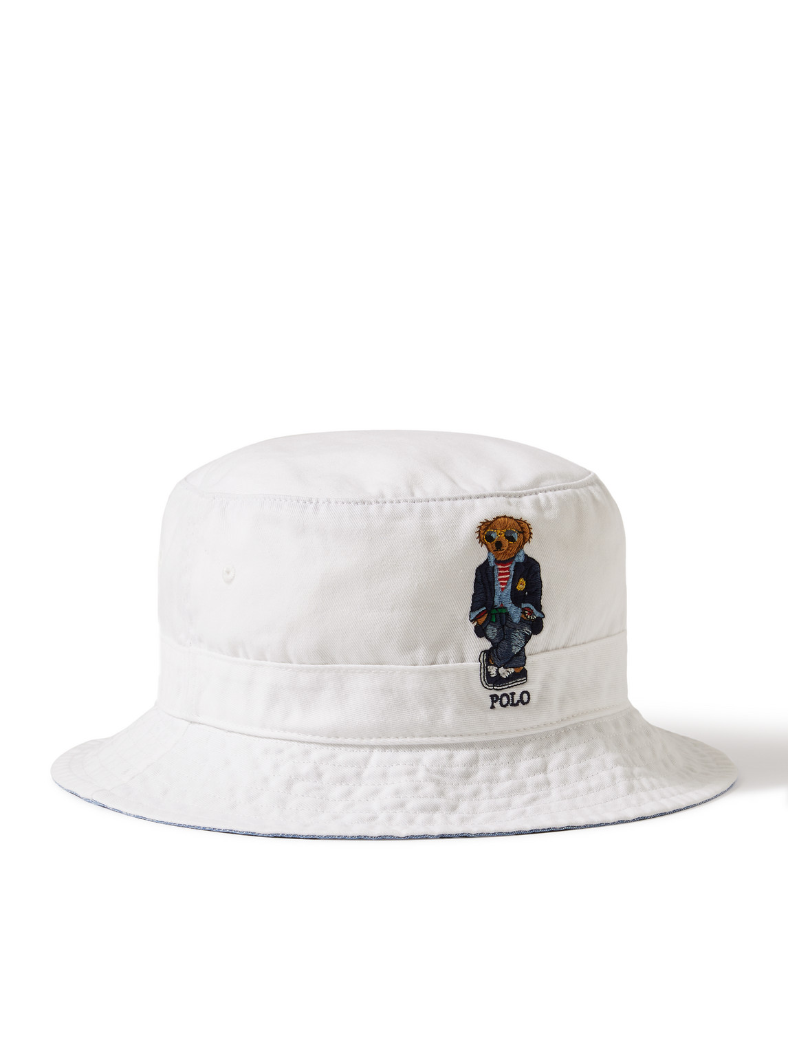 POLO RALPH LAUREN LOFT EMBROIDERED COTTON-TWILL BUCKET HAT