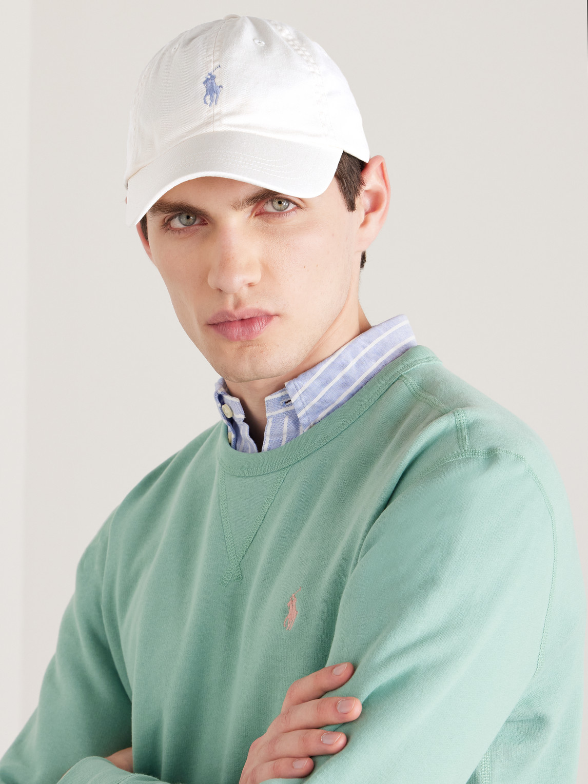 Polo Ralph Lauren Logo-embroidered Cotton-twill Baseball Cap In White ...