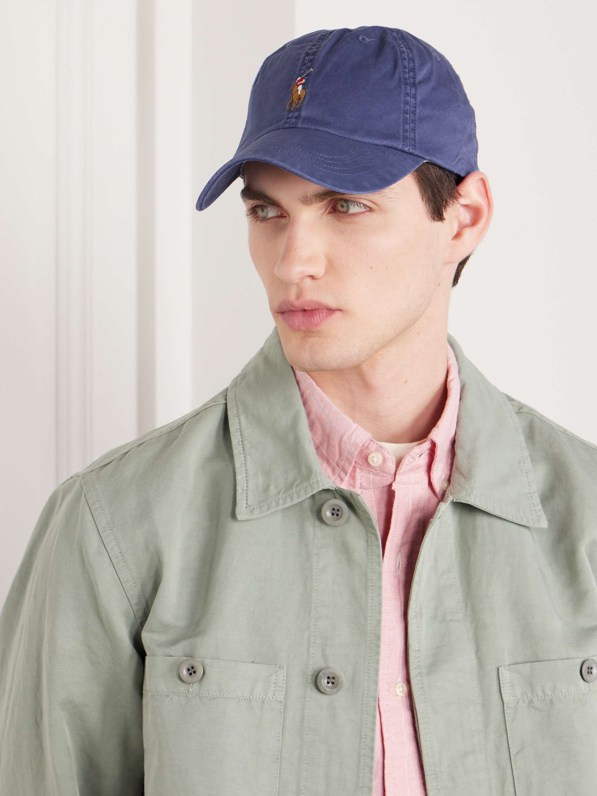 POLO RALPH LAUREN Logo-Embroidered Stretch-Cotton Twill Baseball Cap ...