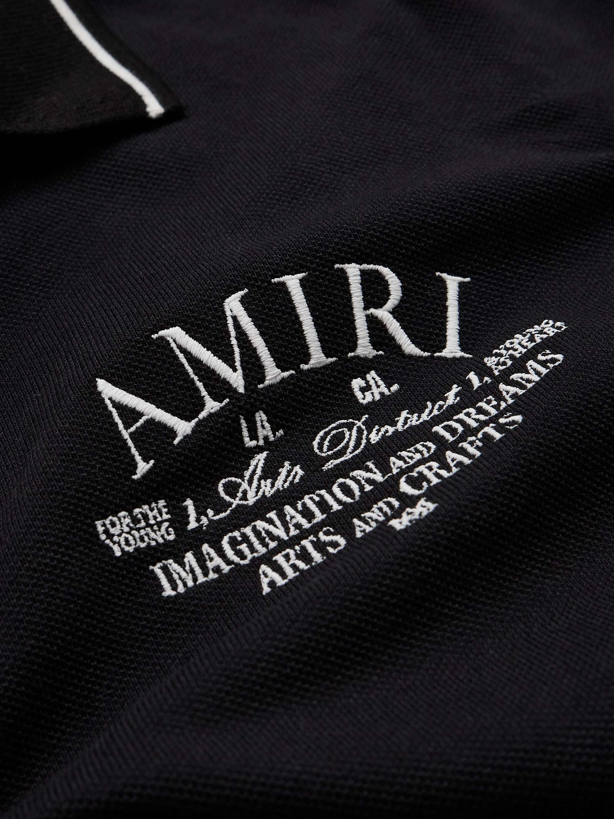 AMIRI Arts District Logo-Embroidered Cotton-Piqué Polo Shirt for Men ...