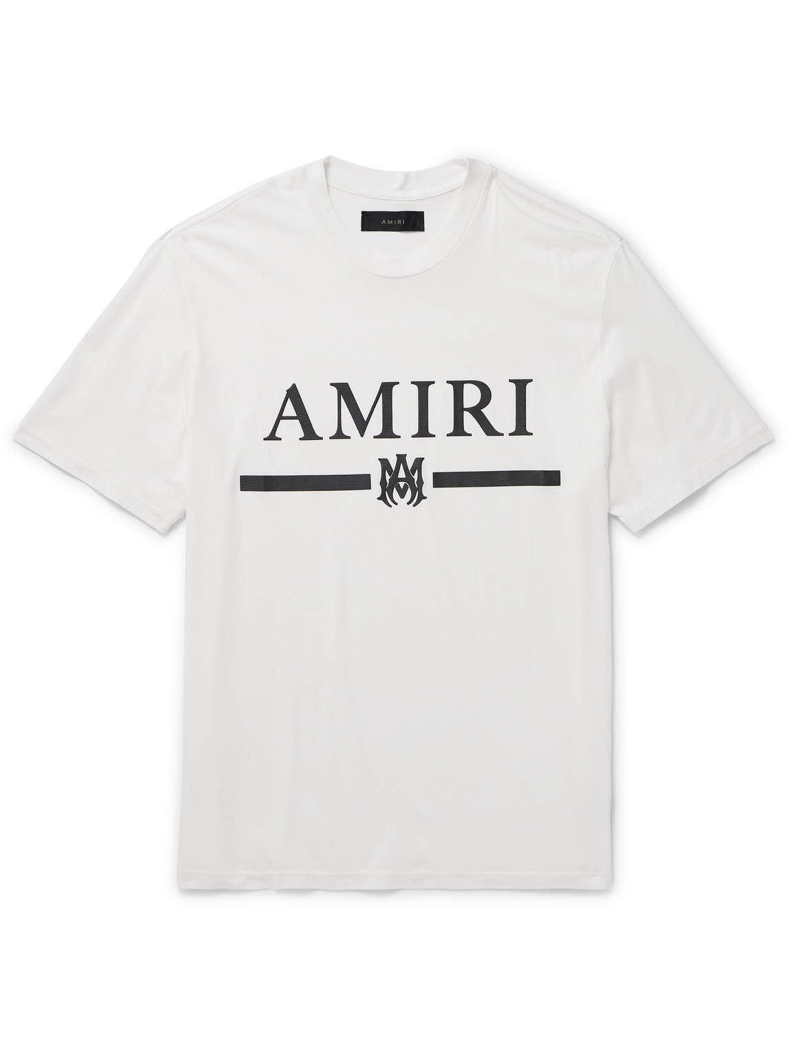 Shop Amiri Logo-appliquéd Cotton-jersey T-shirt In White