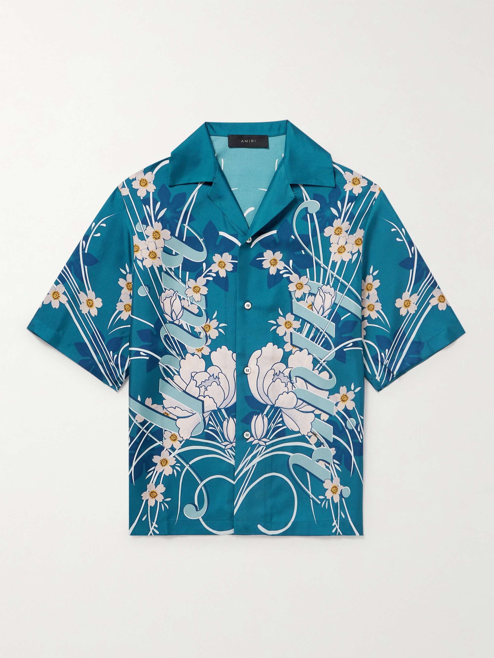 AMIRI Camp-Collar Printed Silk-Twill Shirt for Men | MR PORTER