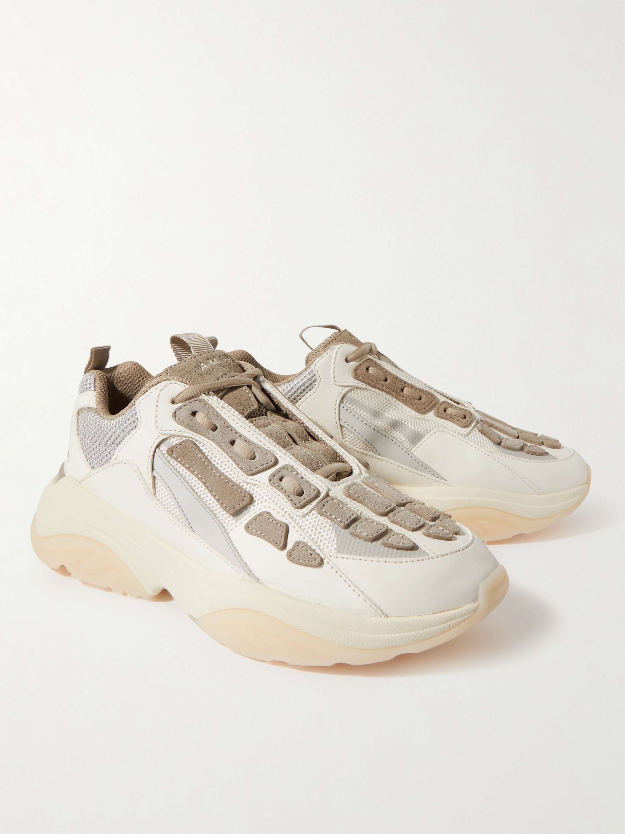 AMIRI Bone Runner Leather and Suede-Trimmed Mesh Sneakers for Men | MR ...