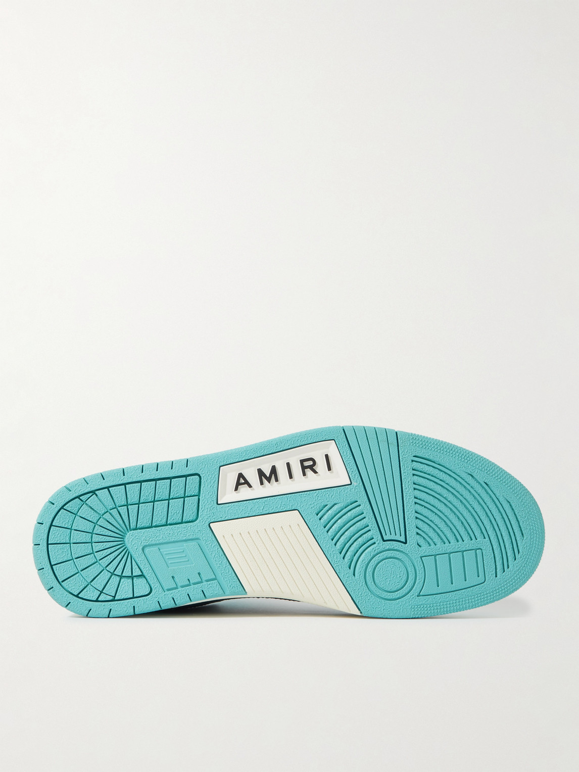 Amiri Skeleton Leather Sneakers In Azzurro/bianco