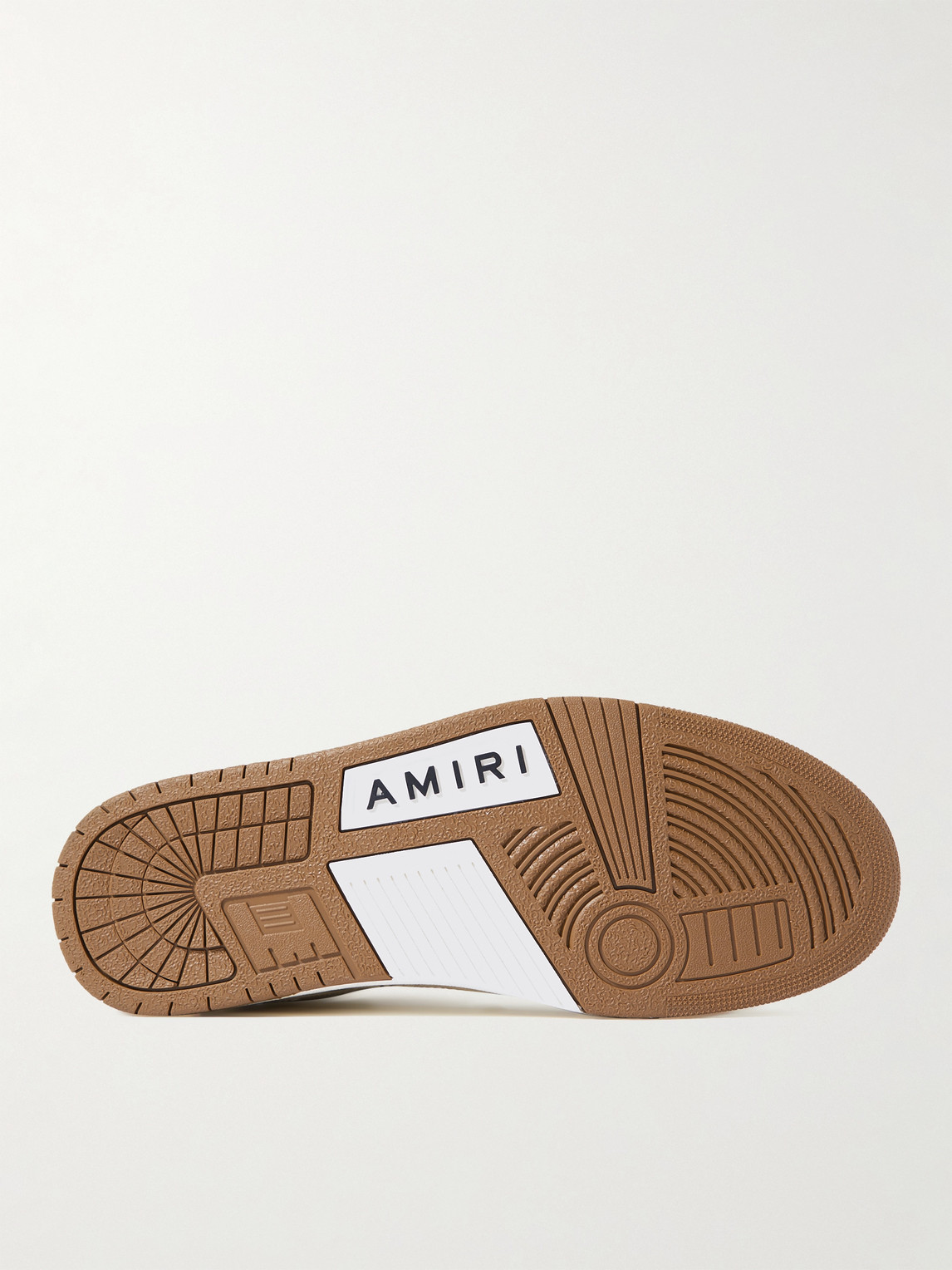 Shop Amiri Skel-top Colour-block Leather Sneakers In Brown