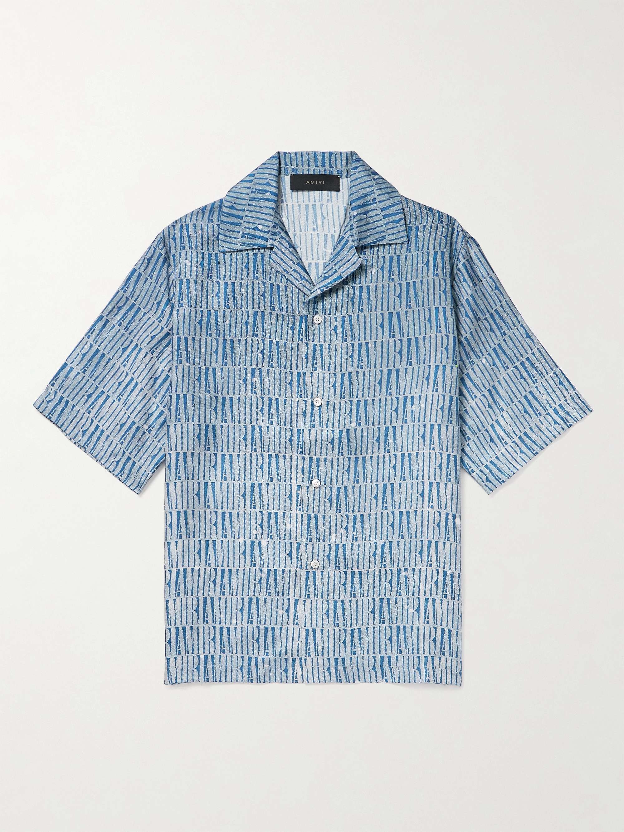 AMIRI Convertible-Collar Logo-Print Silk-Twill Shirt for Men | MR PORTER