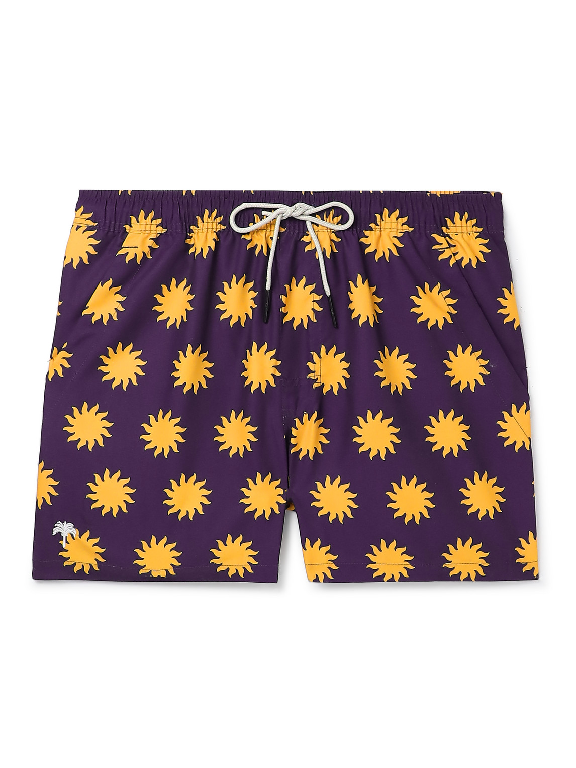 Oas Straight-leg Short-length Printed Swim Shorts In Purple