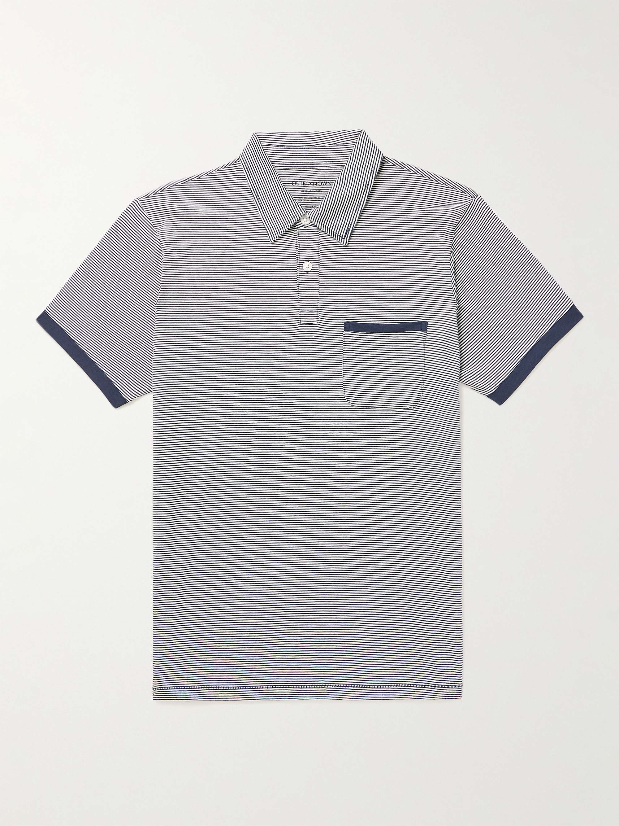 OUTERKNOWN Sojourn Striped Organic Pima Cotton-Jersey Polo Shirt for ...
