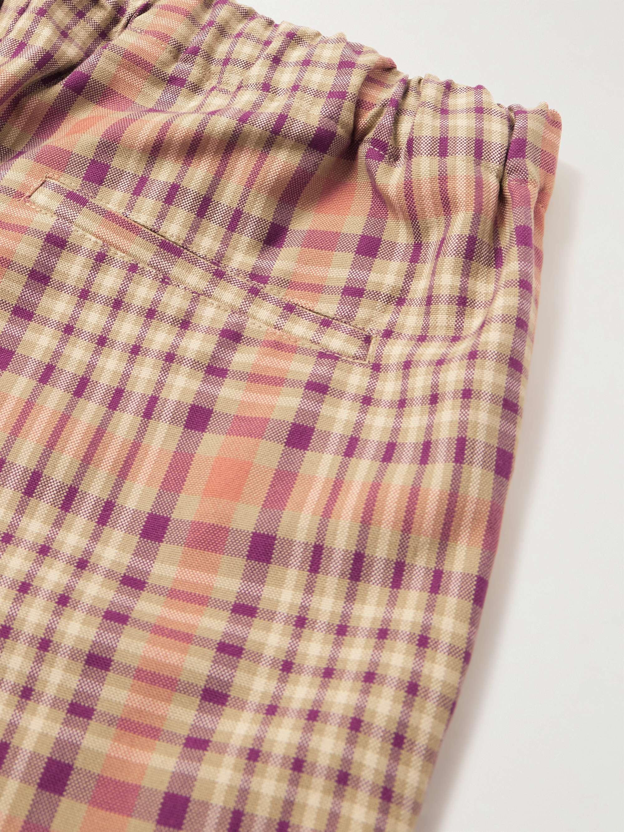 PIACENZA 1733 Straight-Leg Checked Cotton-Twill Drawstring Bermuda Shorts