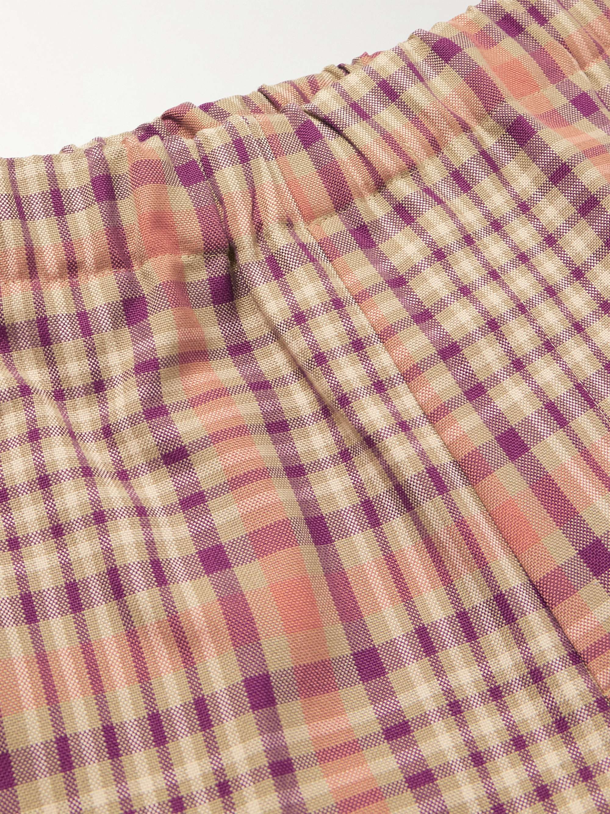 PIACENZA 1733 Straight-Leg Checked Cotton-Twill Drawstring Bermuda Shorts