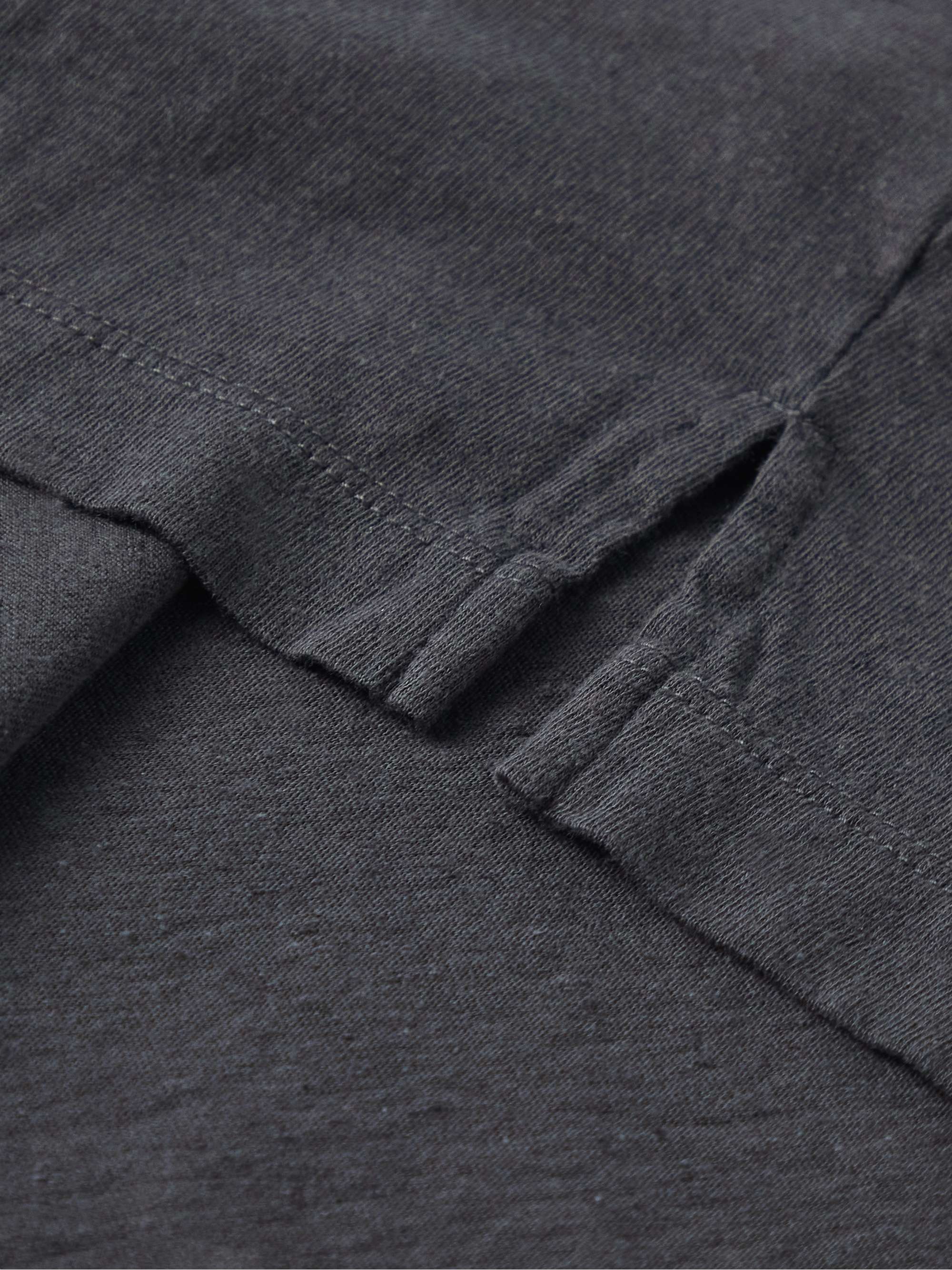 JAMES PERSE Slub Cotton and Linen-Blend Jersey Polo Shirt