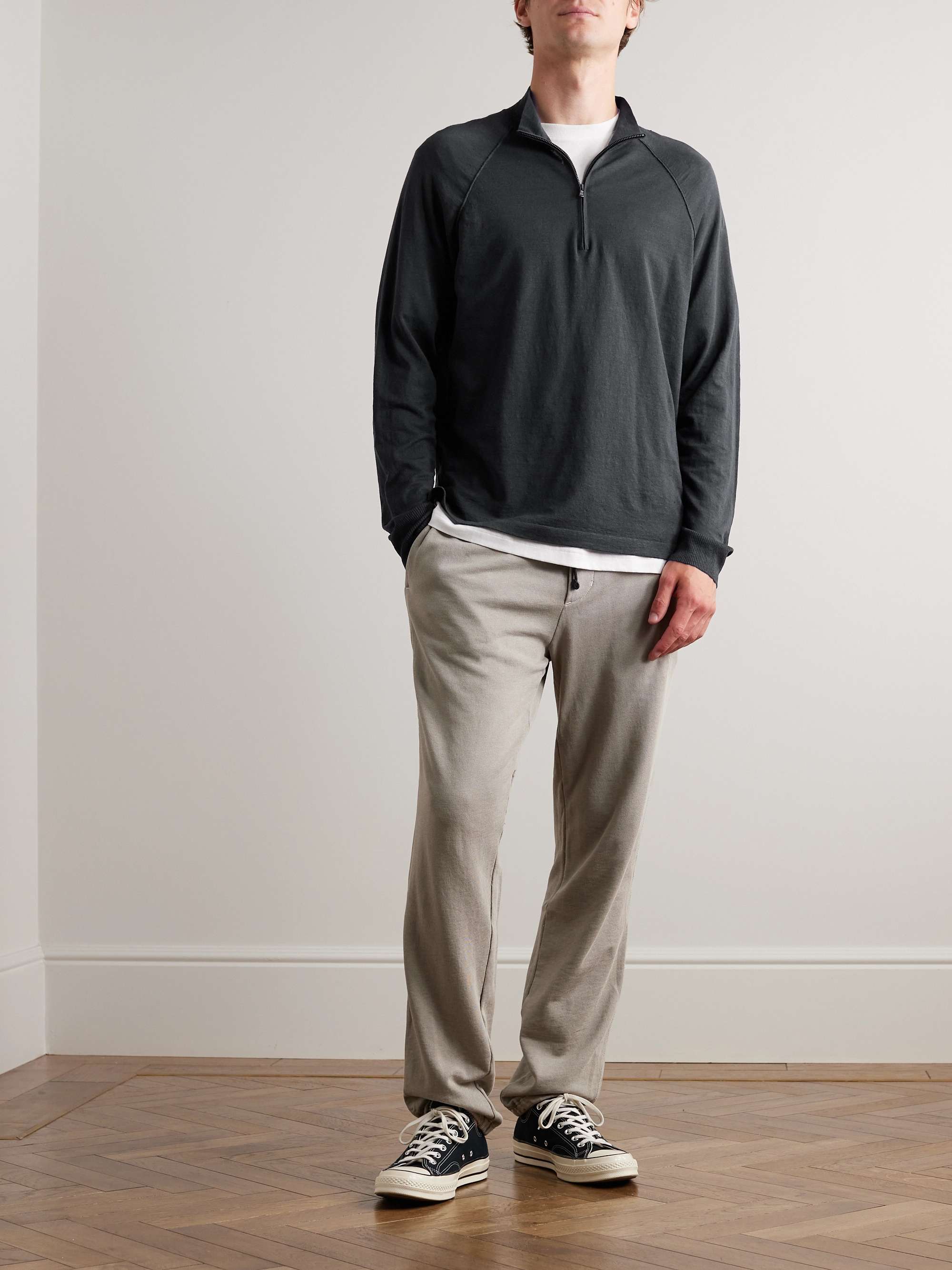 JAMES PERSE Linen-Blend Half-Zip Sweater | MR PORTER