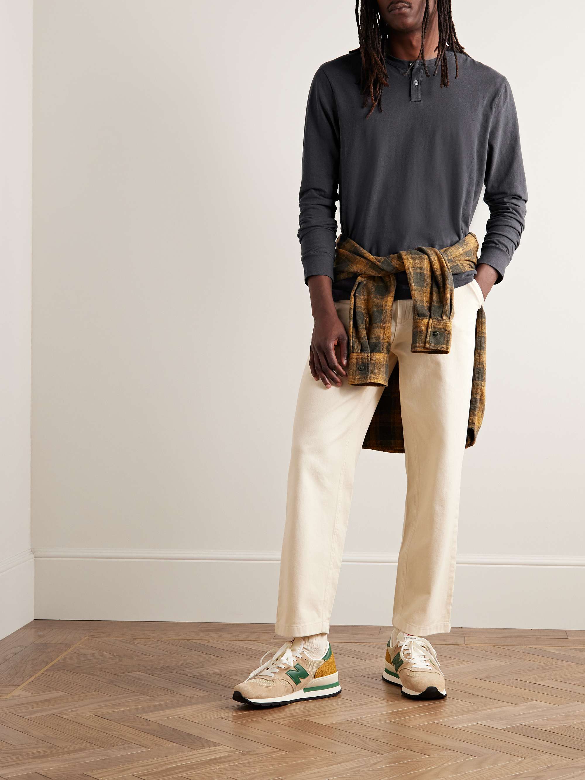 JAMES PERSE Cotton and LinenBlend Jersey Henley TShirt for Men MR