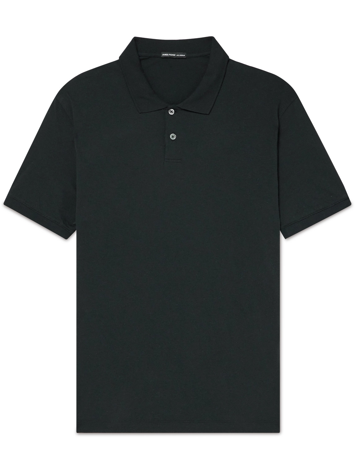 Shop James Perse Cotton-jersey Polo Shirt In Black