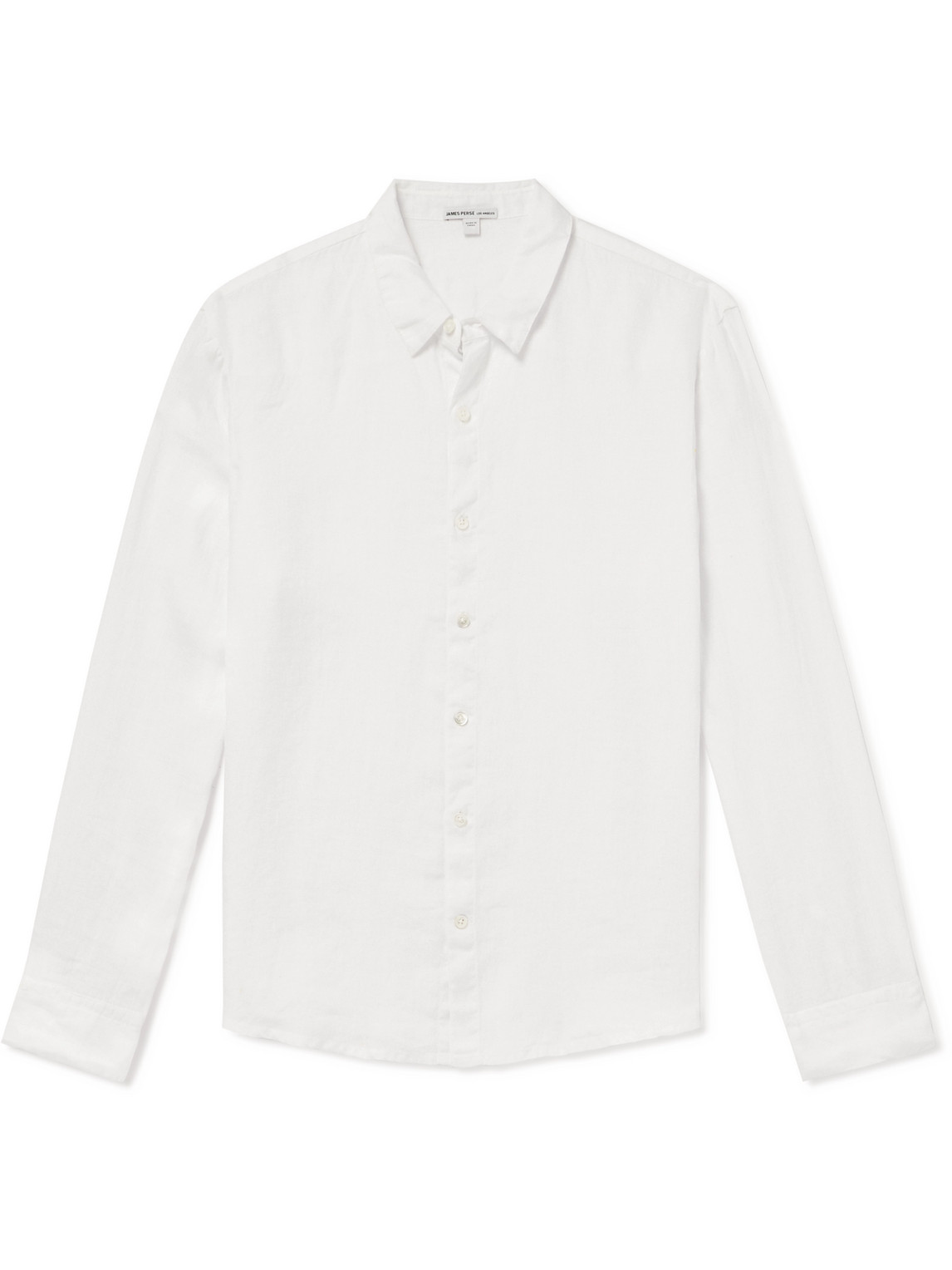 James Perse Garment-dyed Linen Shirt In White