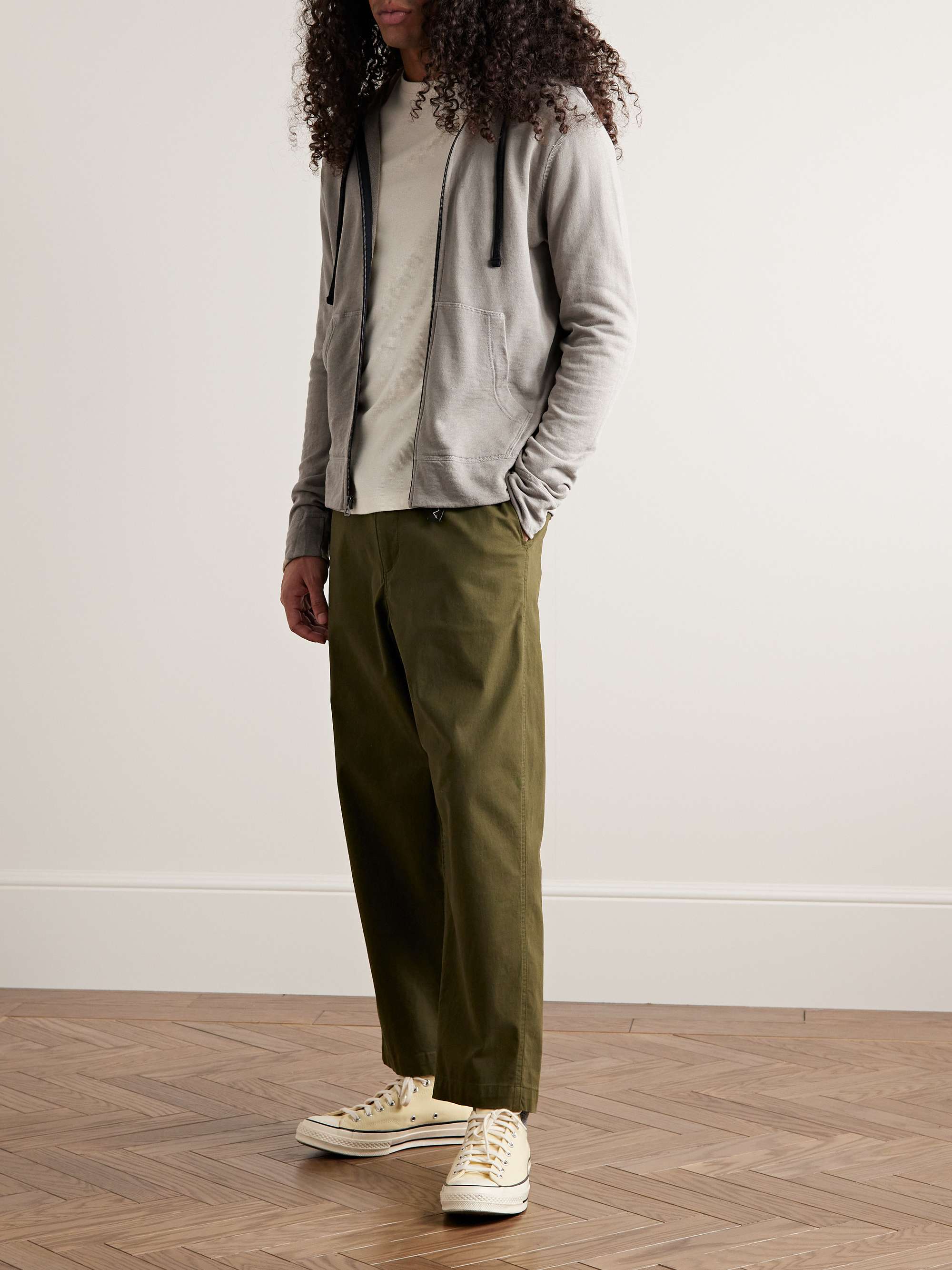 JAMES PERSE Supima Cotton-Jersey Zip-Up Hoodie