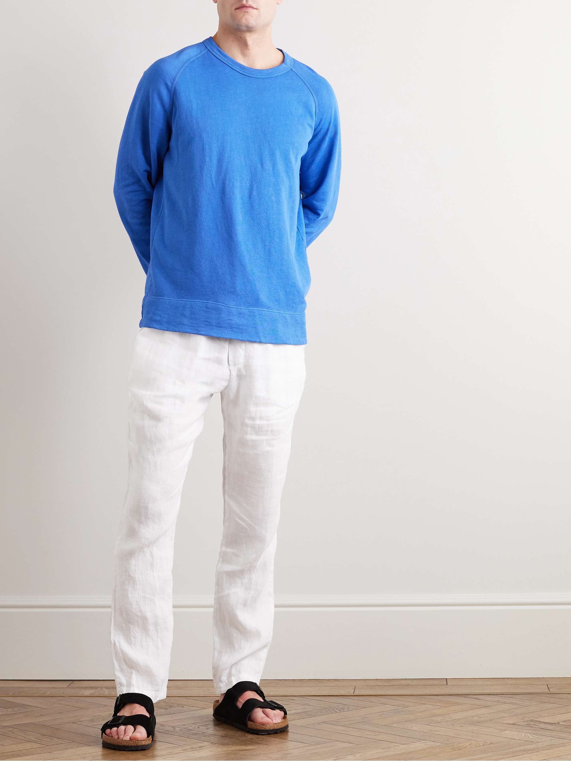 JAMES PERSE Garment-Dyed Straight-Leg Linen Trousers