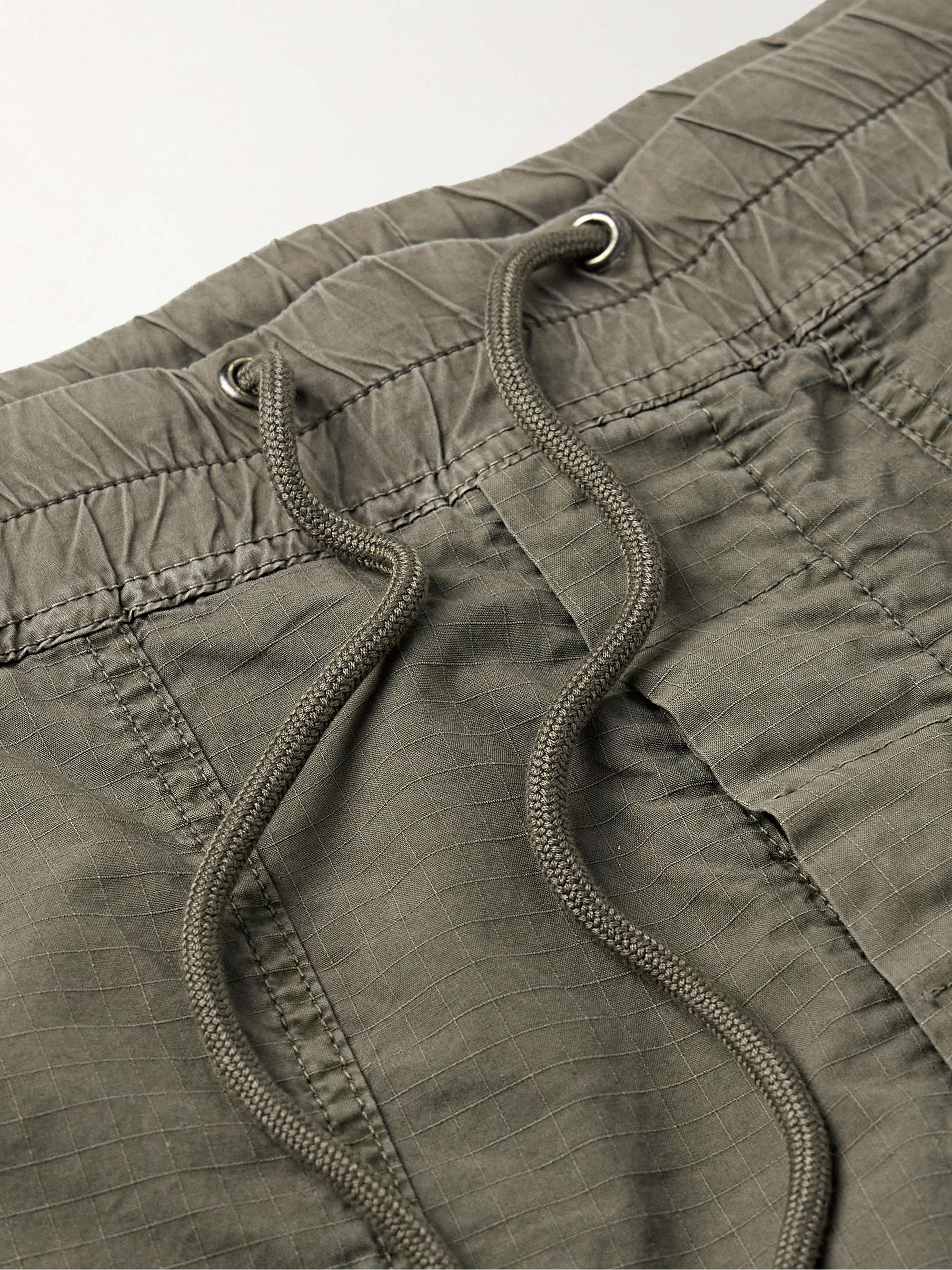 Army green StraightLeg CottonRipstop Drawstring Shorts JAMES PERSE