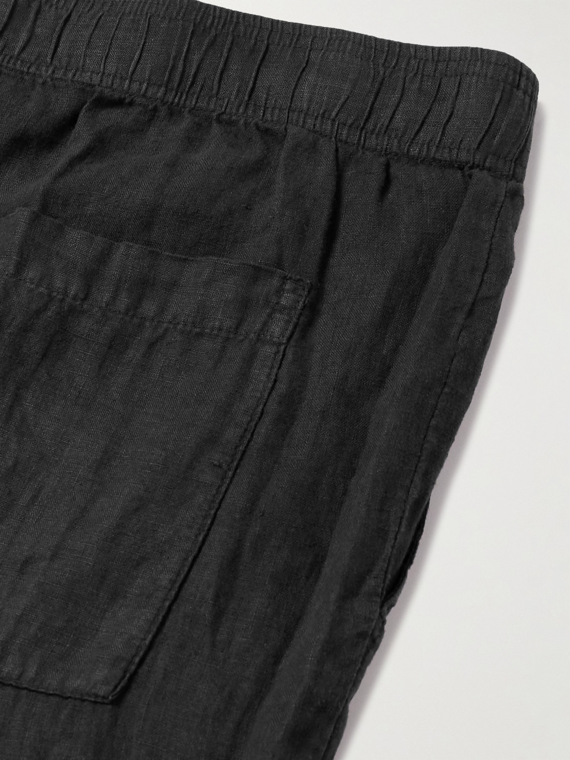 Garment-Dyed Straight-Leg Linen Drawstring Trousers