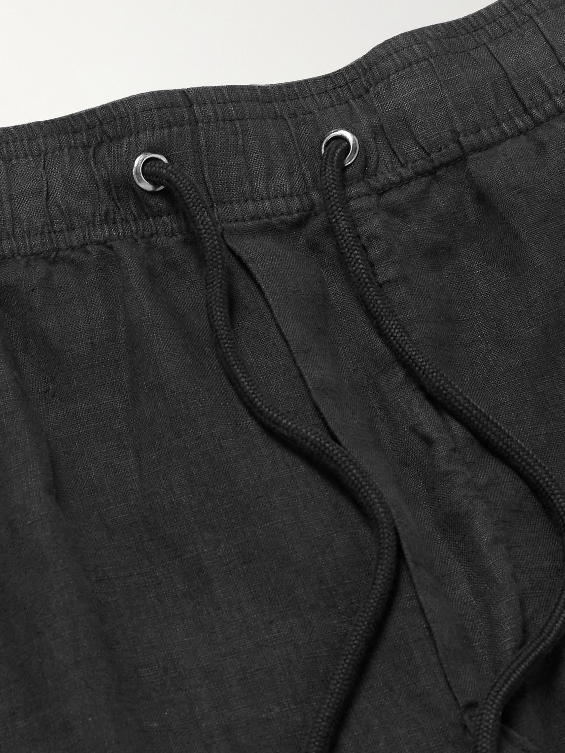 Garment-Dyed Straight-Leg Linen Drawstring Trousers