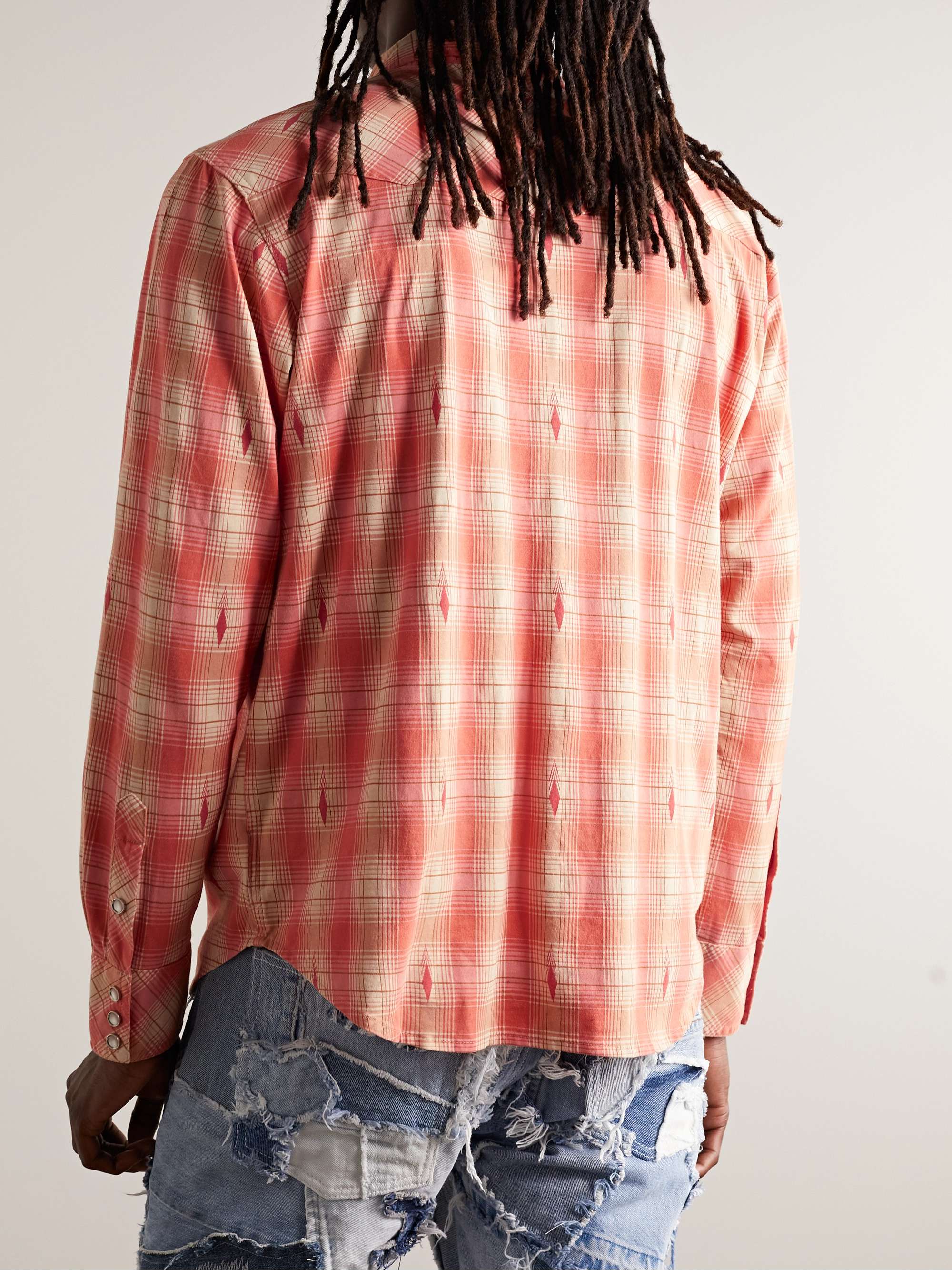 RRL Slim-Fit Checked Cotton-Jacquard Western Shirt