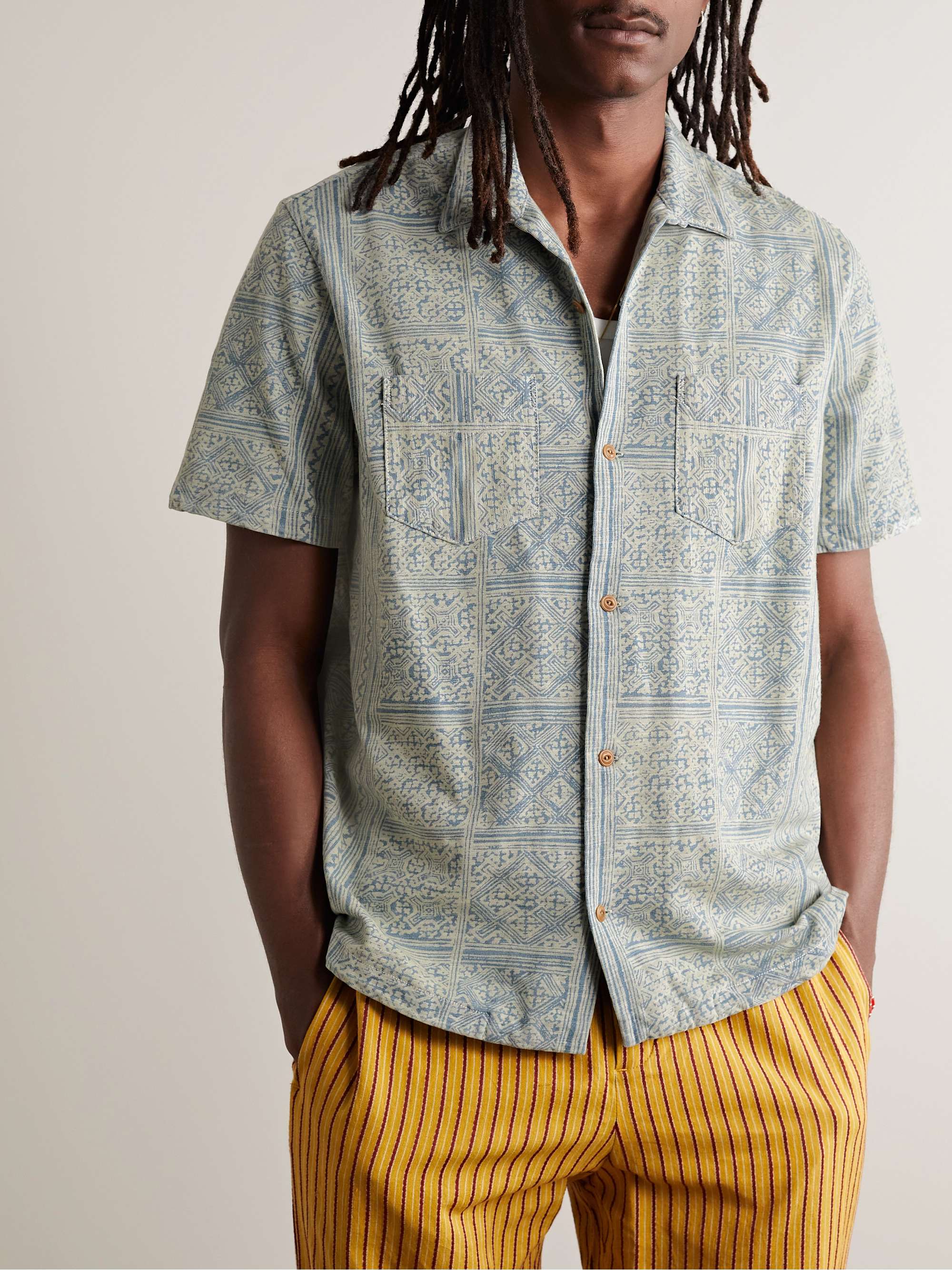 RRL Convertible-Collar Printed Cotton Shirt