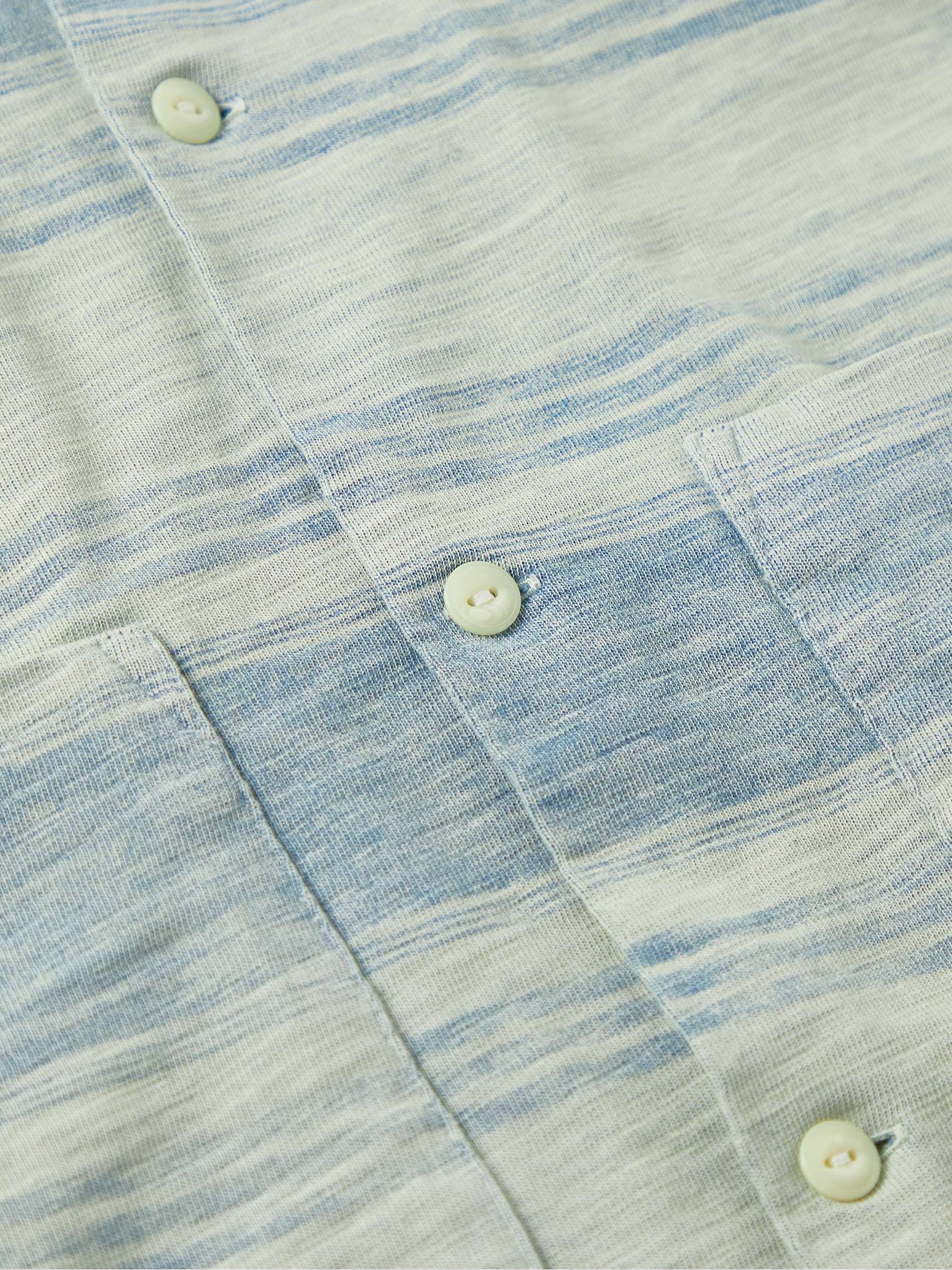 RRL Convertible-Collar Striped Slub Cotton-Jersey Shirt