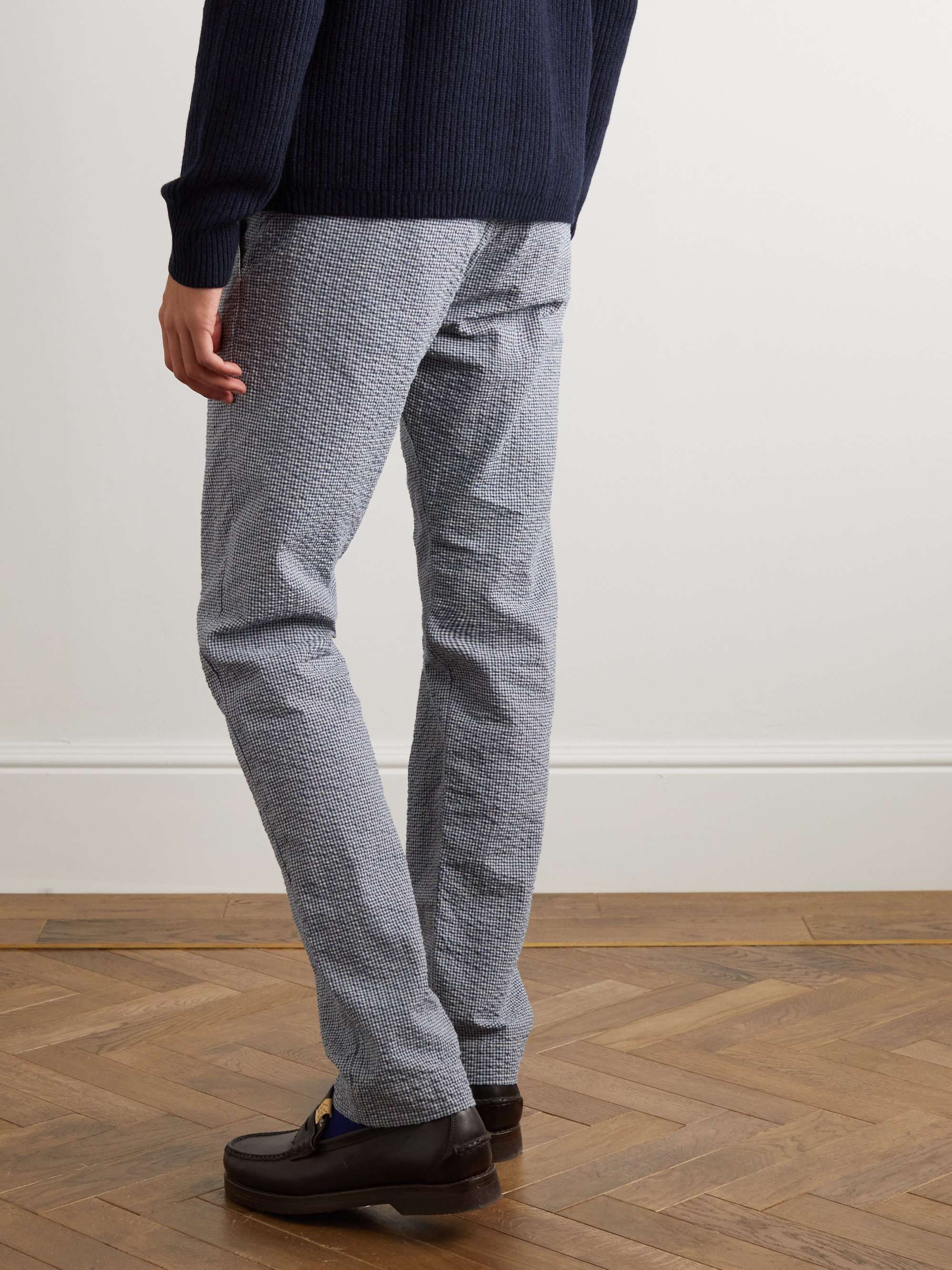 RRL Robertson Straight-Leg Pleated Checked Cotton Suit Trousers