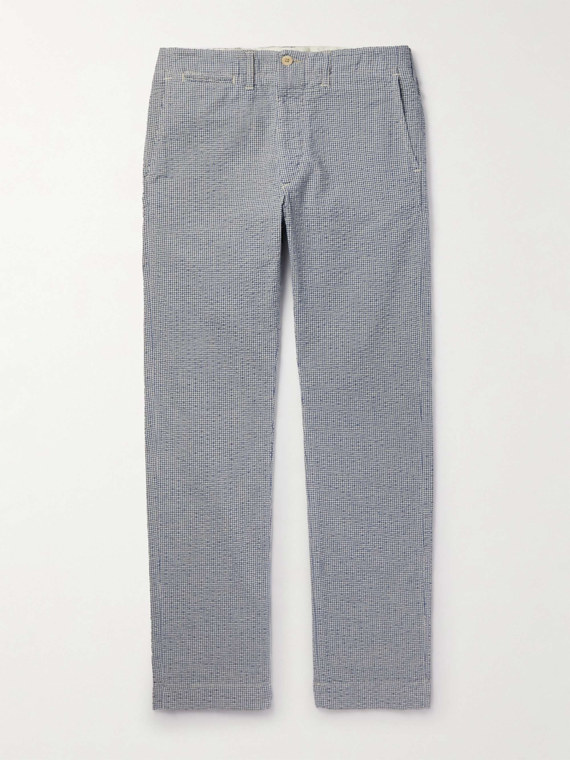 RRL Robertson Straight-Leg Pleated Checked Cotton Suit Trousers
