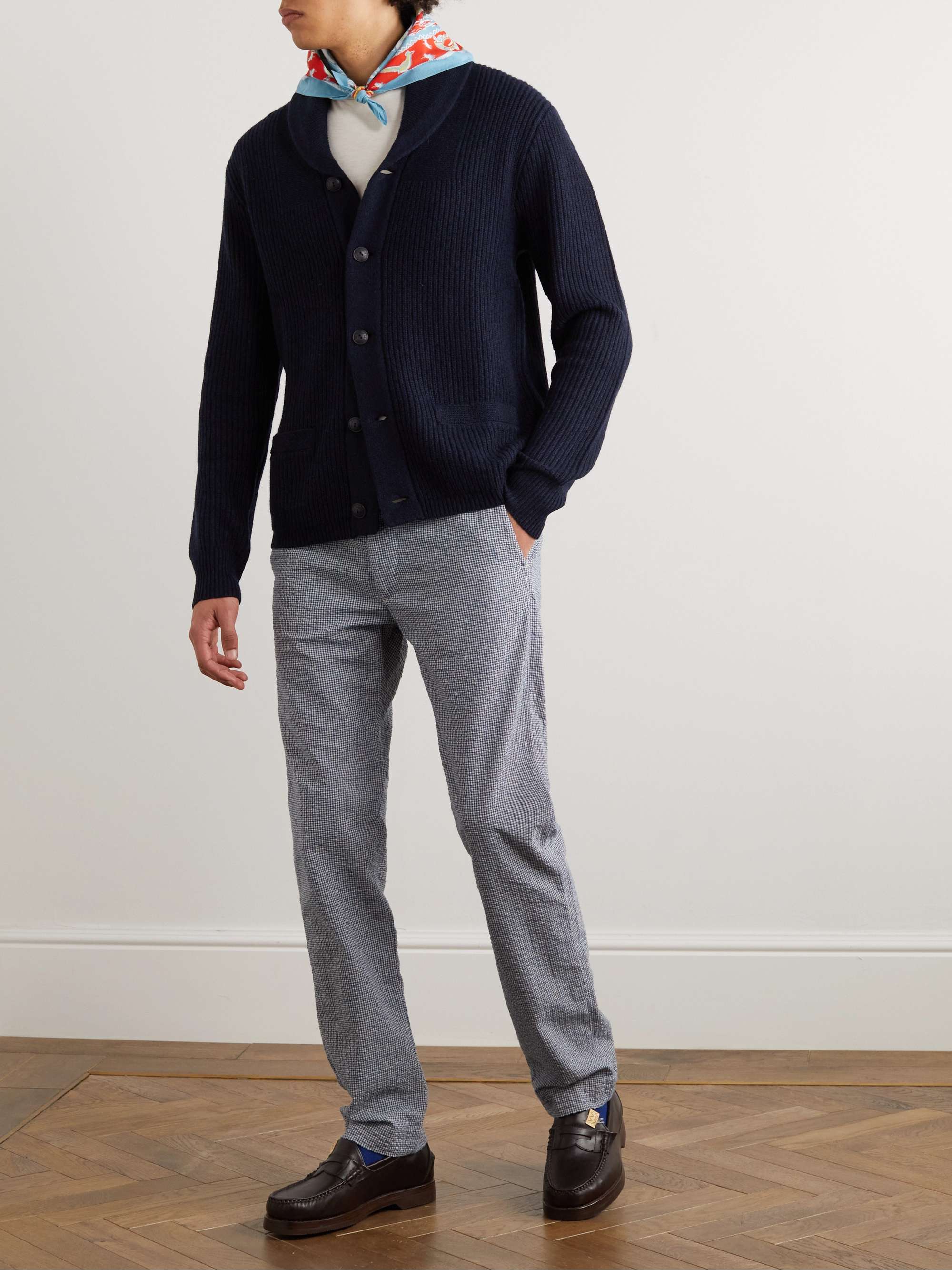 RRL Robertson Straight-Leg Pleated Checked Cotton Suit Trousers