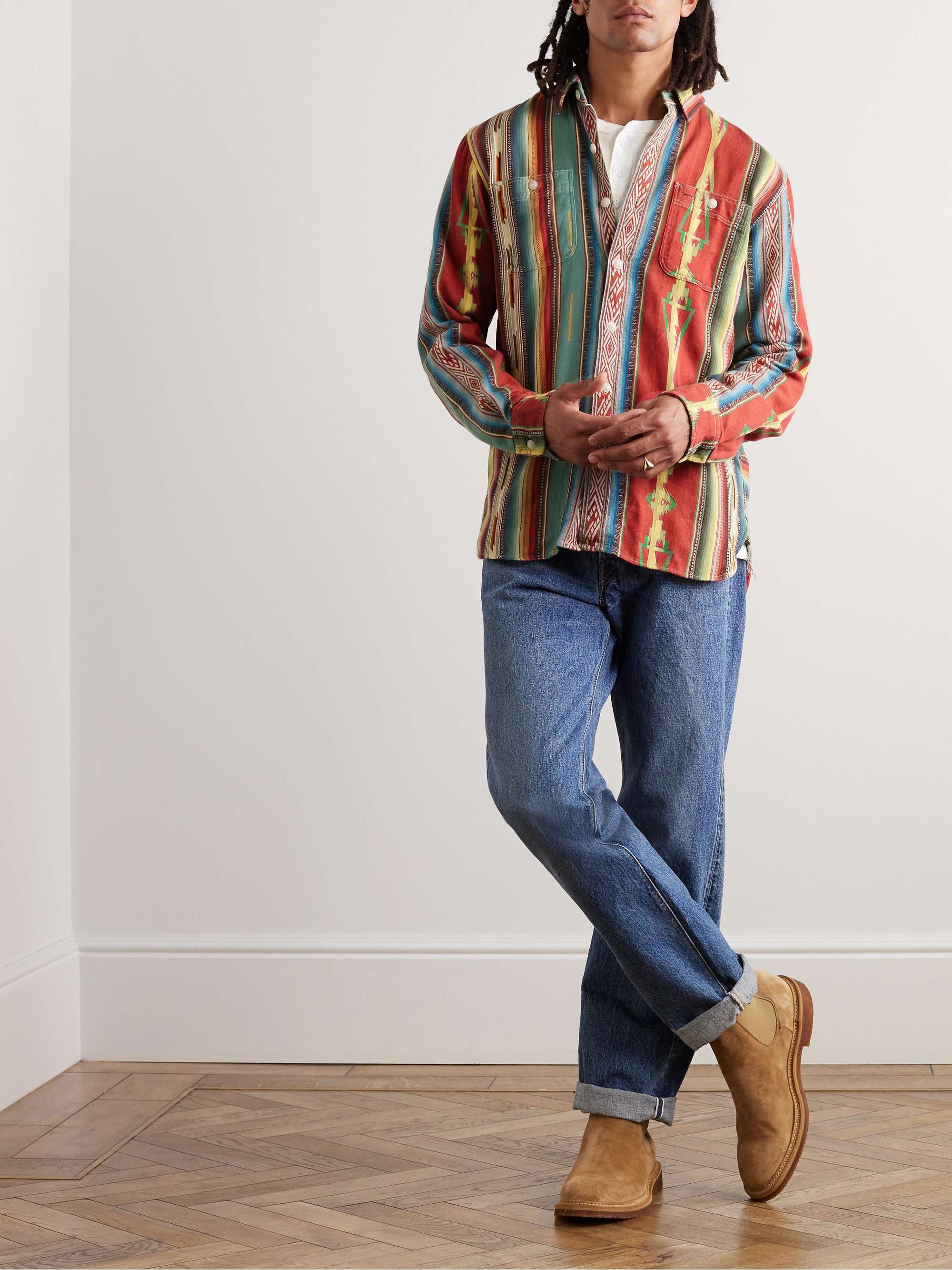 RRL Farrell Cotton-Jacquard Shirt