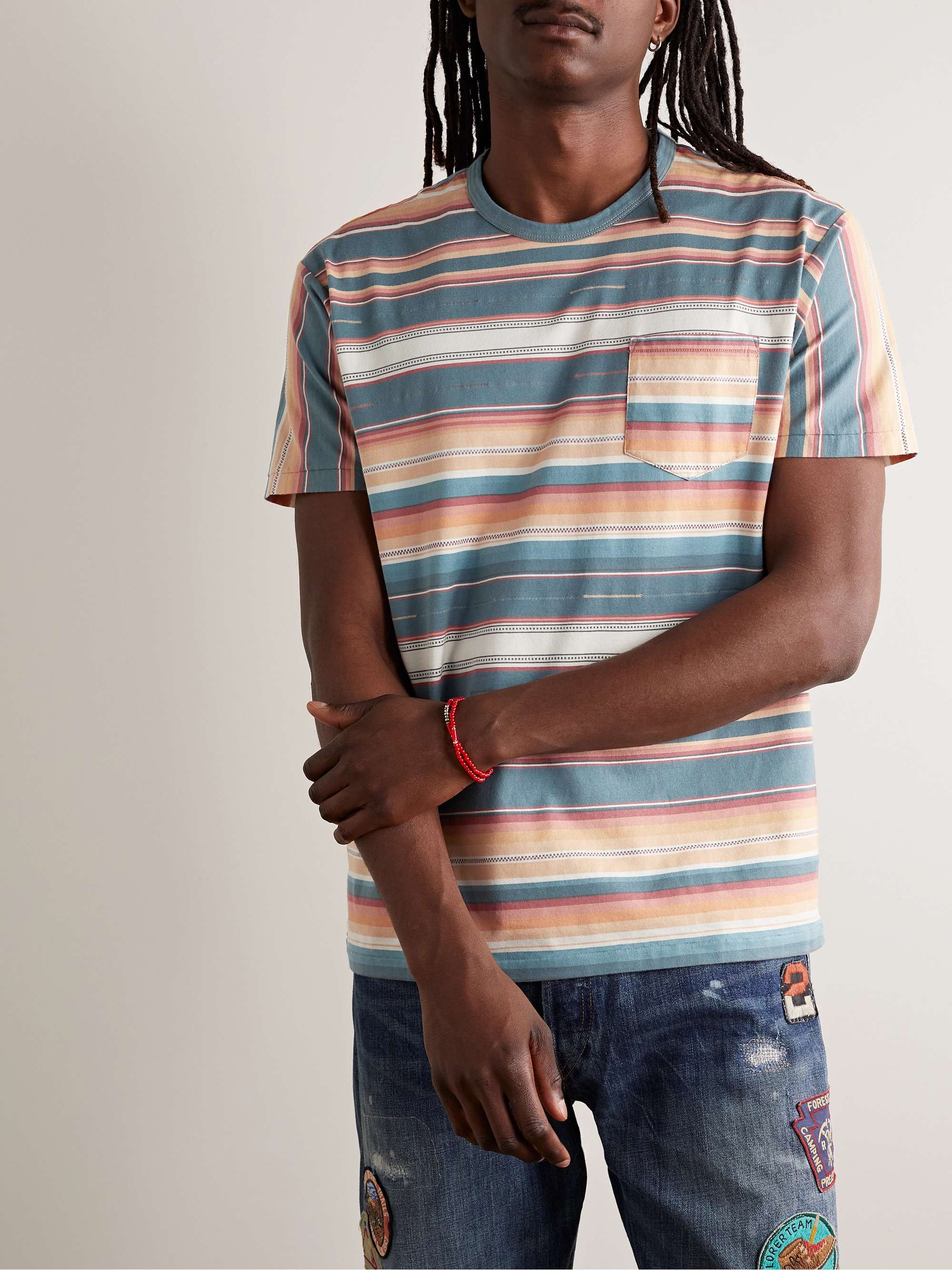 RRL Striped Cotton-Jersey T-Shirt