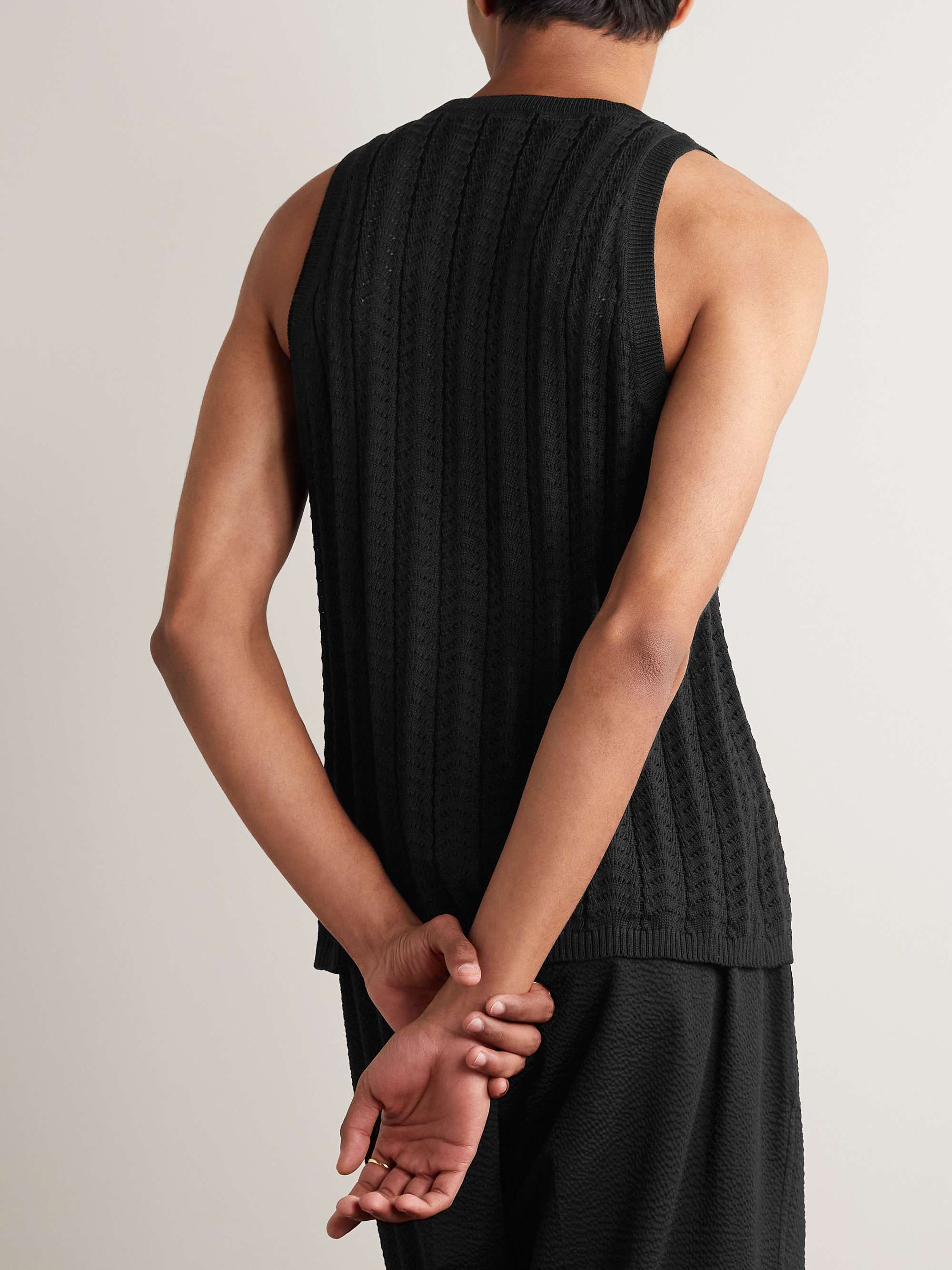 CORRIDOR Pointelle-Knit Pima Cotton Tank Top