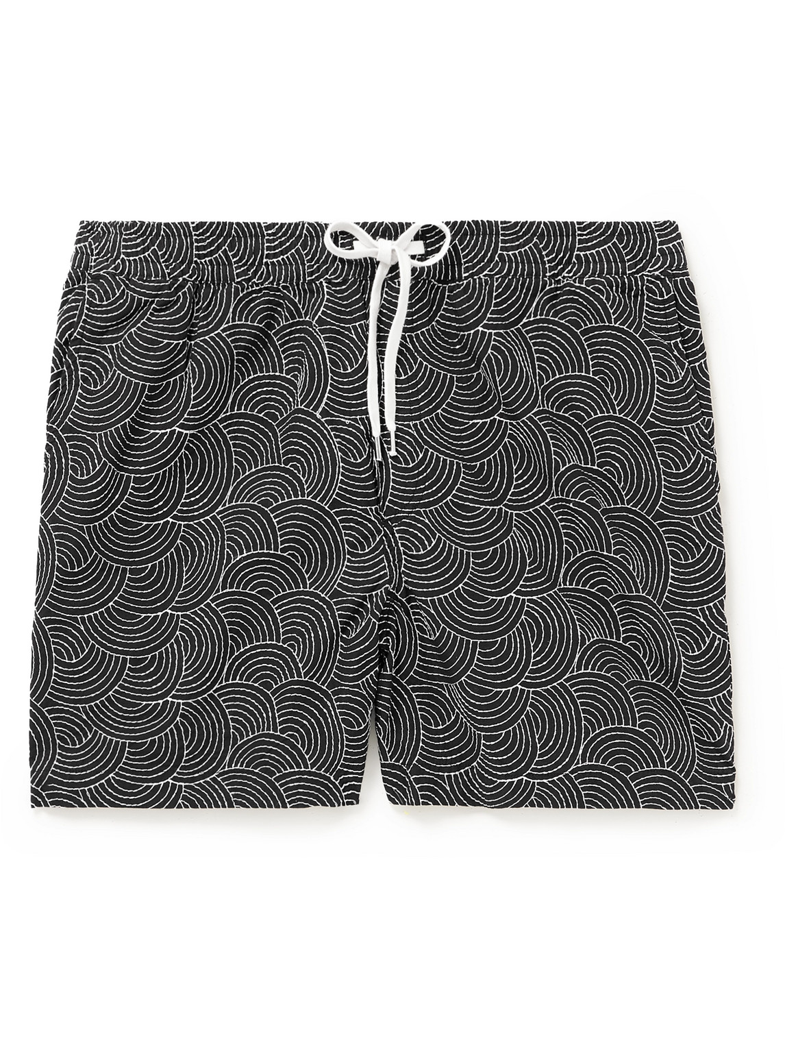 Mind Spin Straight-Leg Embroidered Cotton-Drawstring Shorts