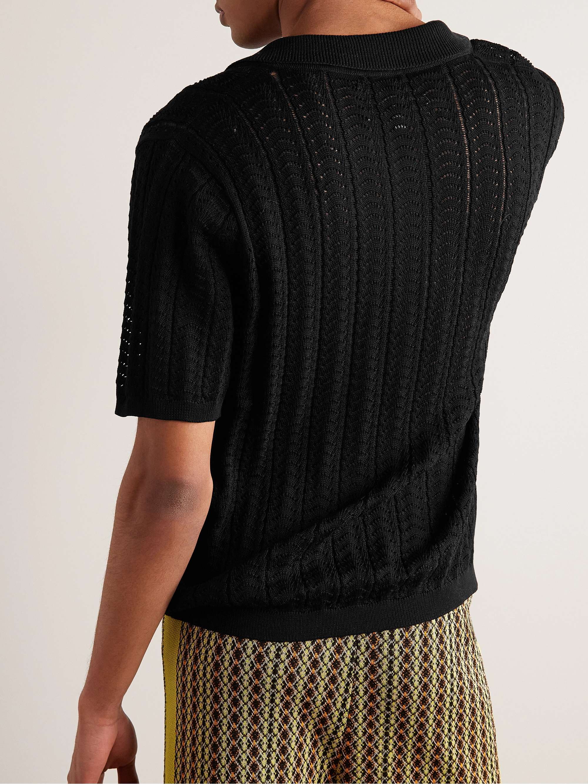 CORRIDOR Pointelle-Knit Pima Cotton Polo Shirt