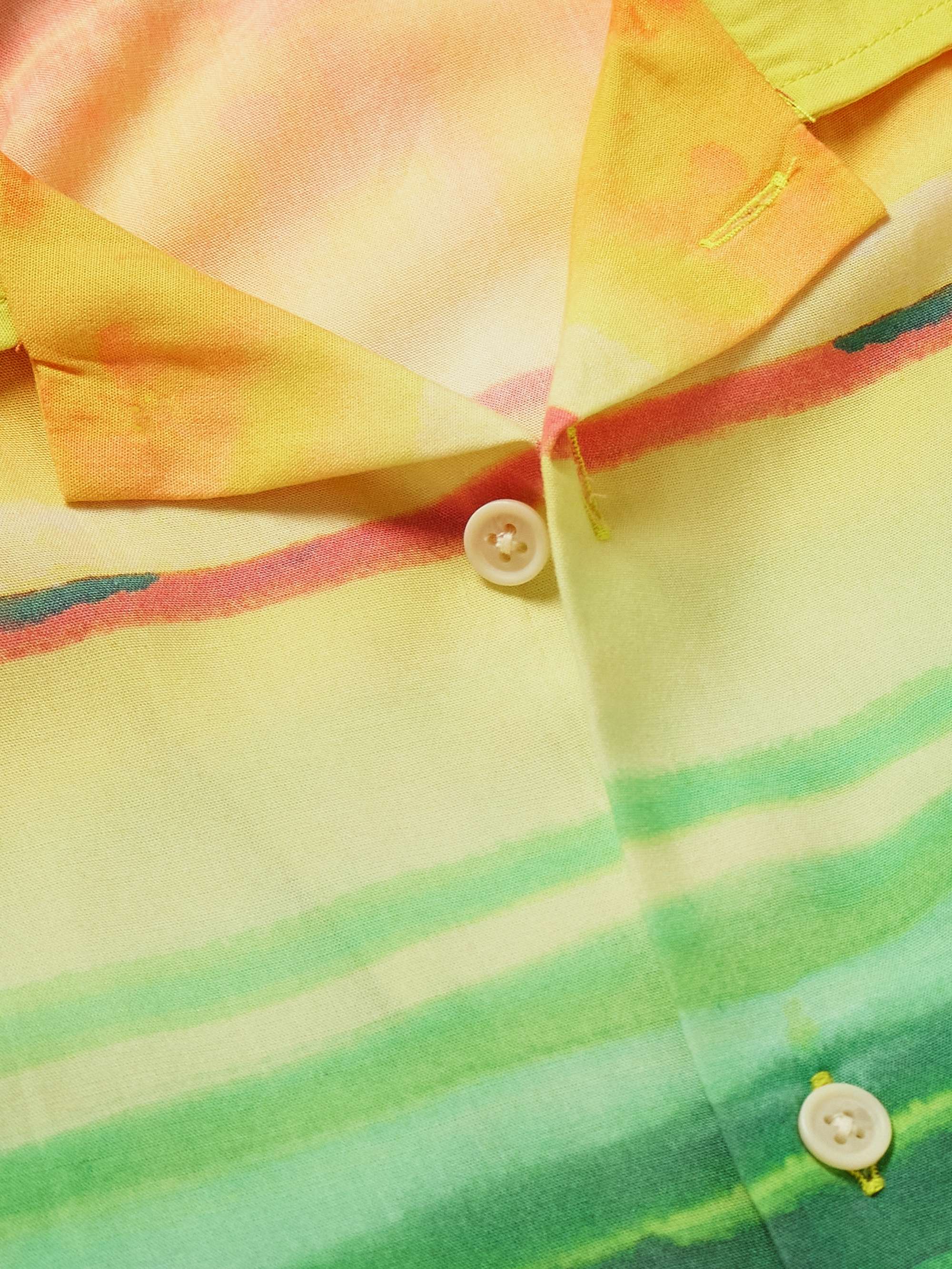 CORRIDOR Todos Convertible-Collar Striped Lyocell Shirt