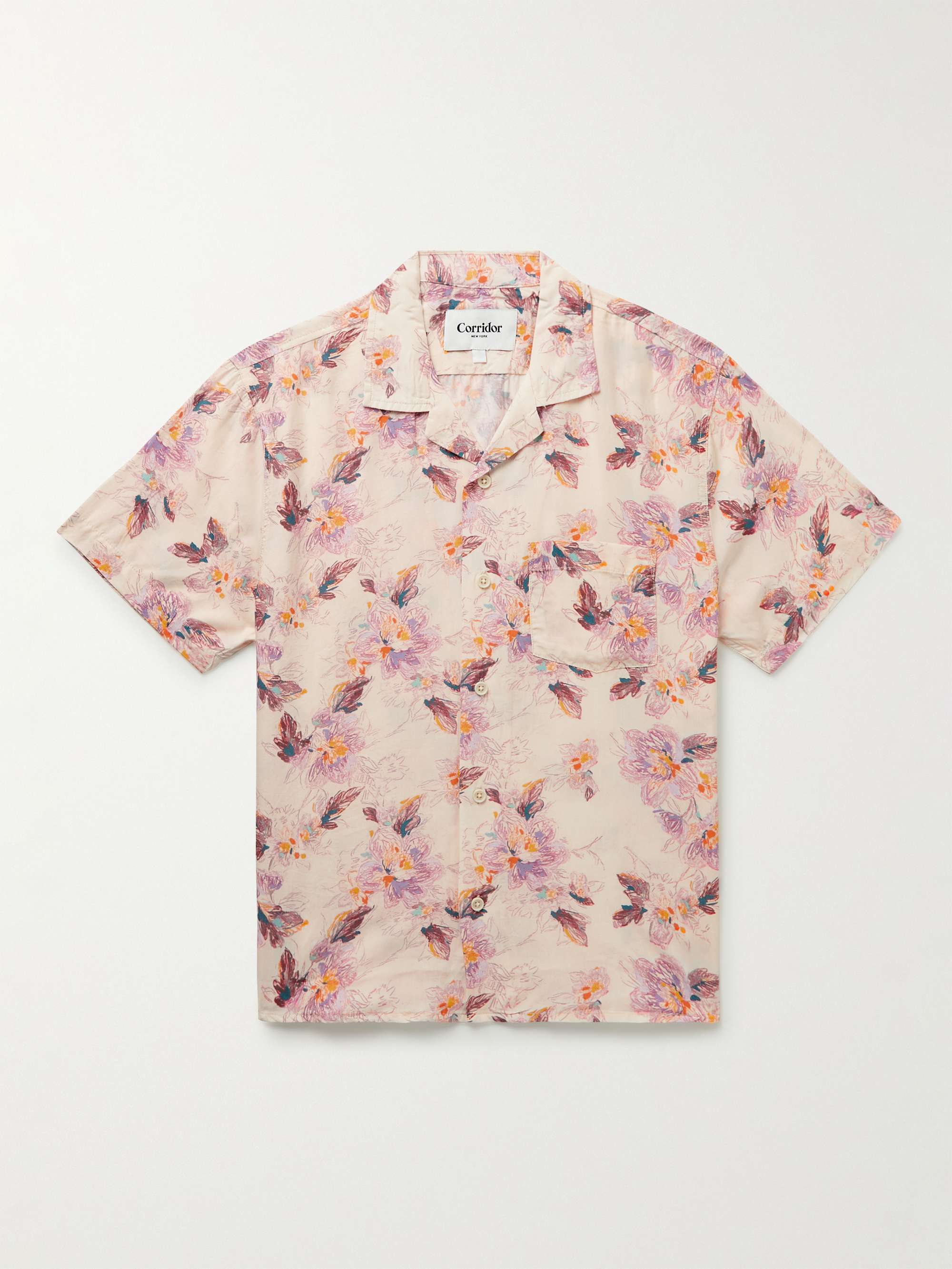 CORRIDOR Novella Camp-Collar Floral-Print Lyocell Shirt