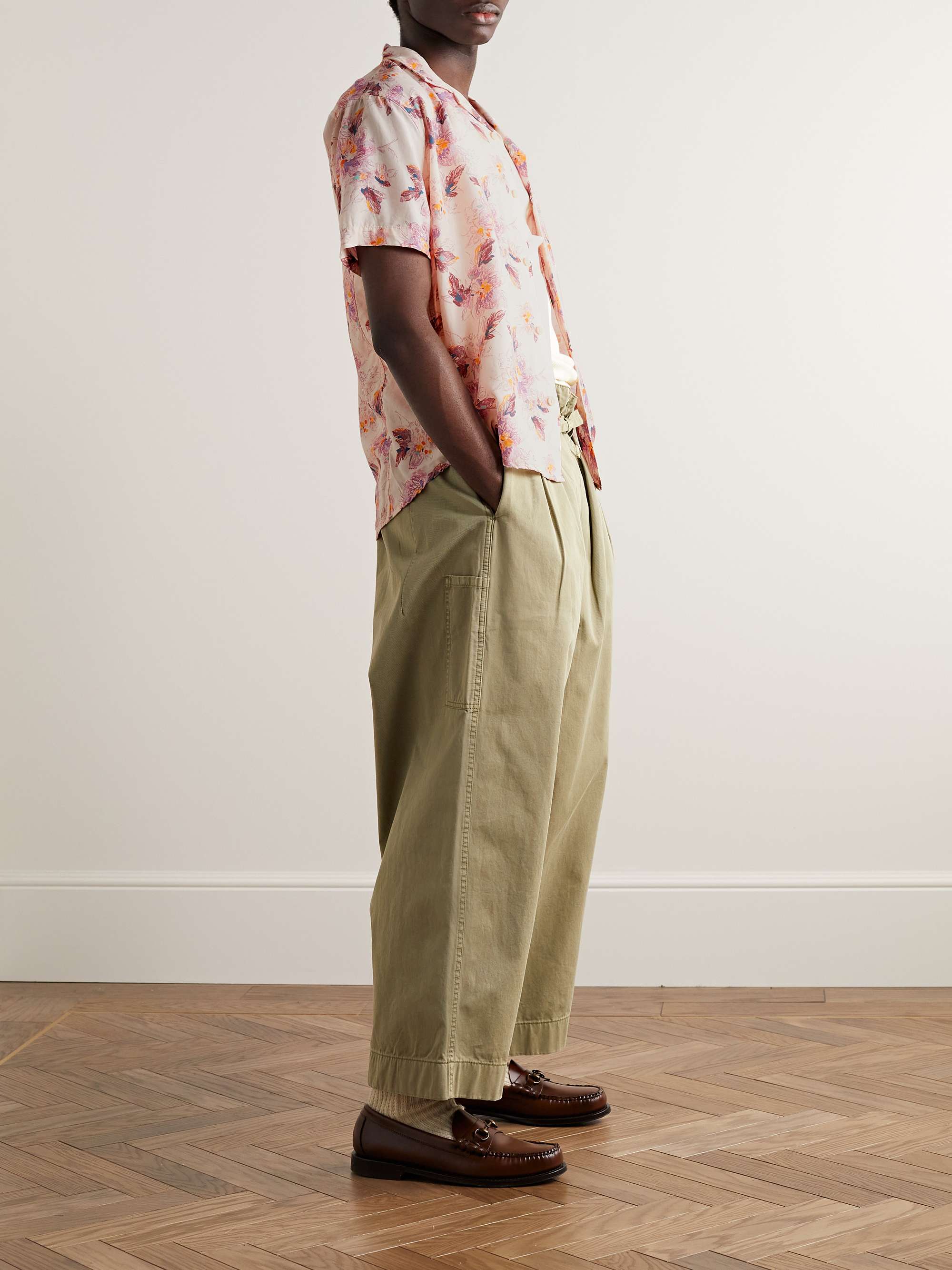 CORRIDOR Novella Camp-Collar Floral-Print Lyocell Shirt