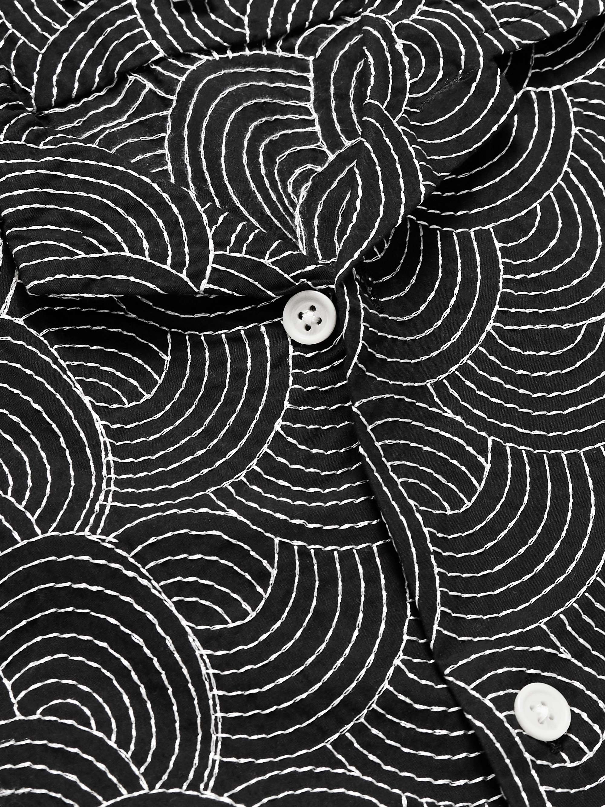 CORRIDOR Mind Spin Camp-Collar Embroidered Cotton Shirt