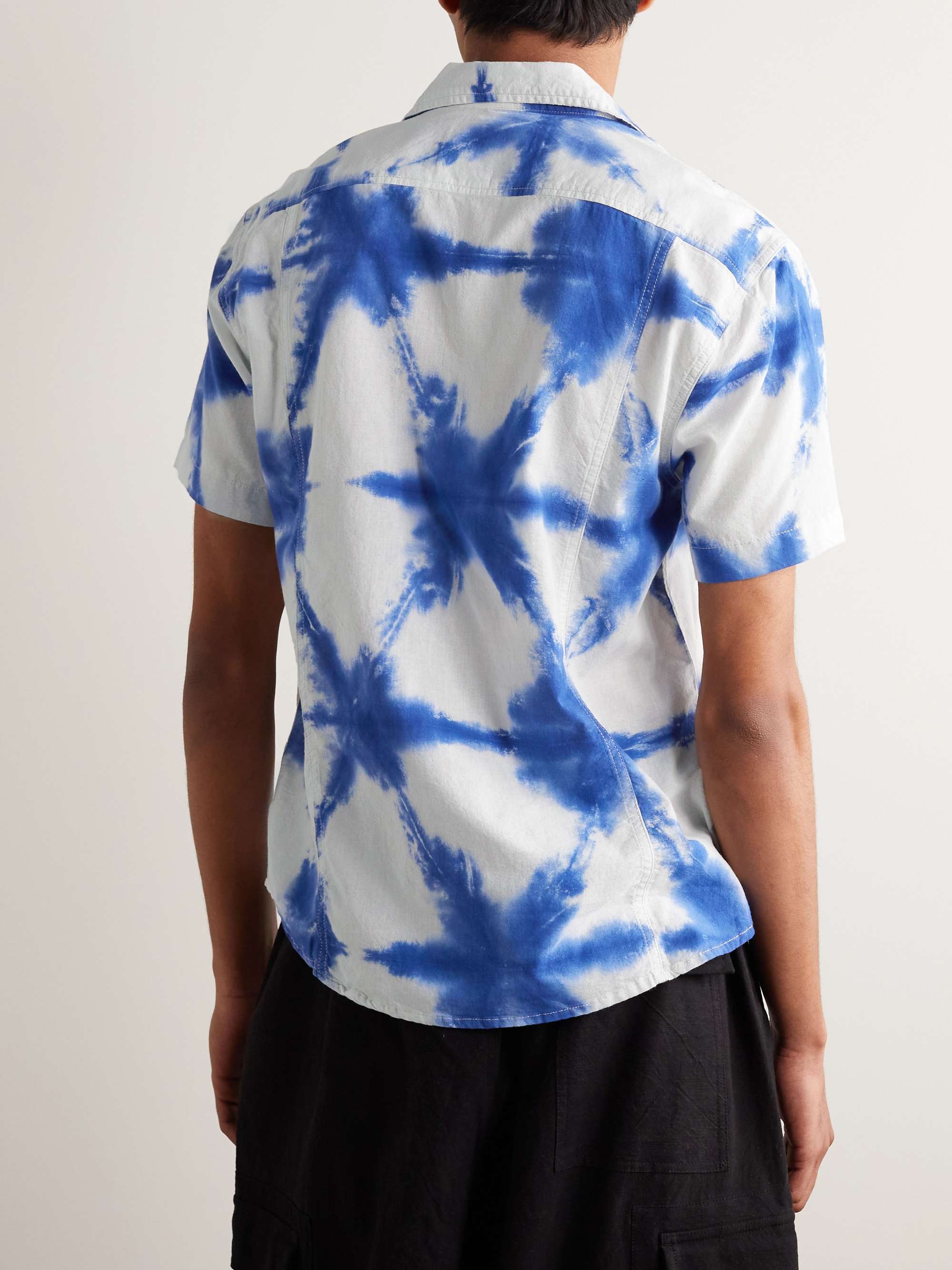 CORRIDOR Sunrise Camp-Collar Tie-Dyed Cotton-Voile Shirt