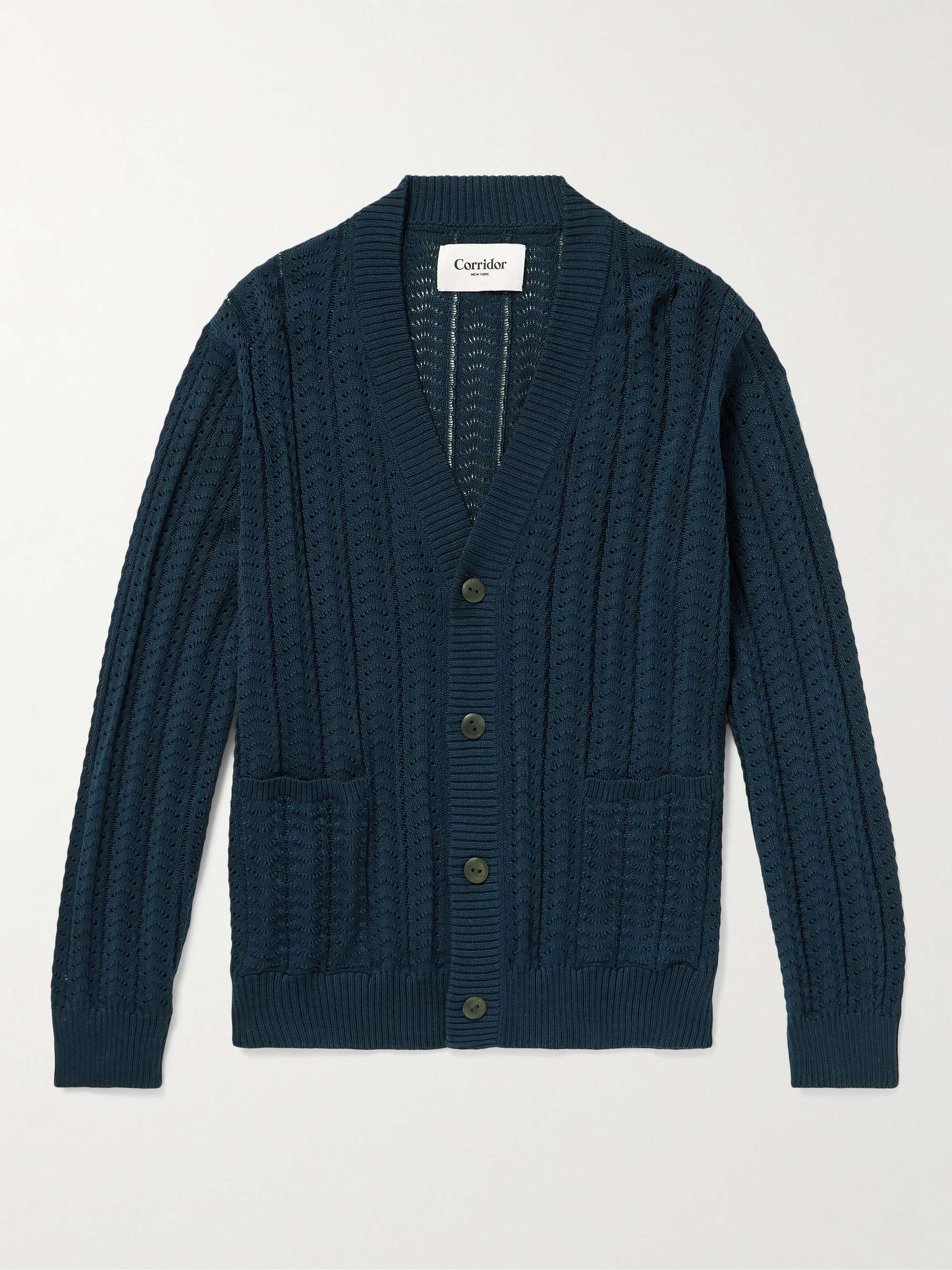 CORRIDOR Crocheted Pima Cotton Cardigan for Men | MR PORTER