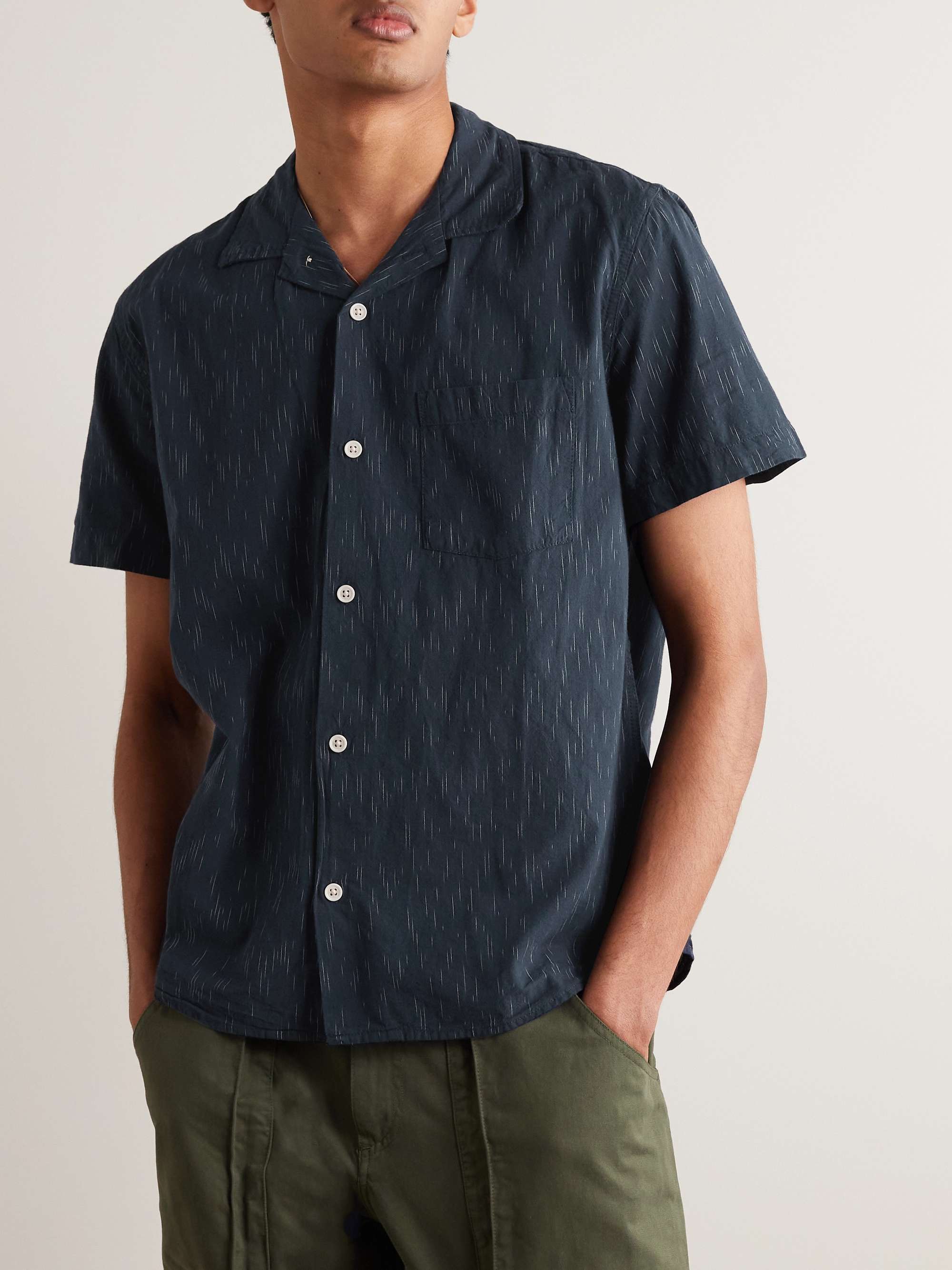 CORRIDOR Camp-Collar Cotton-Jacquard Shirt
