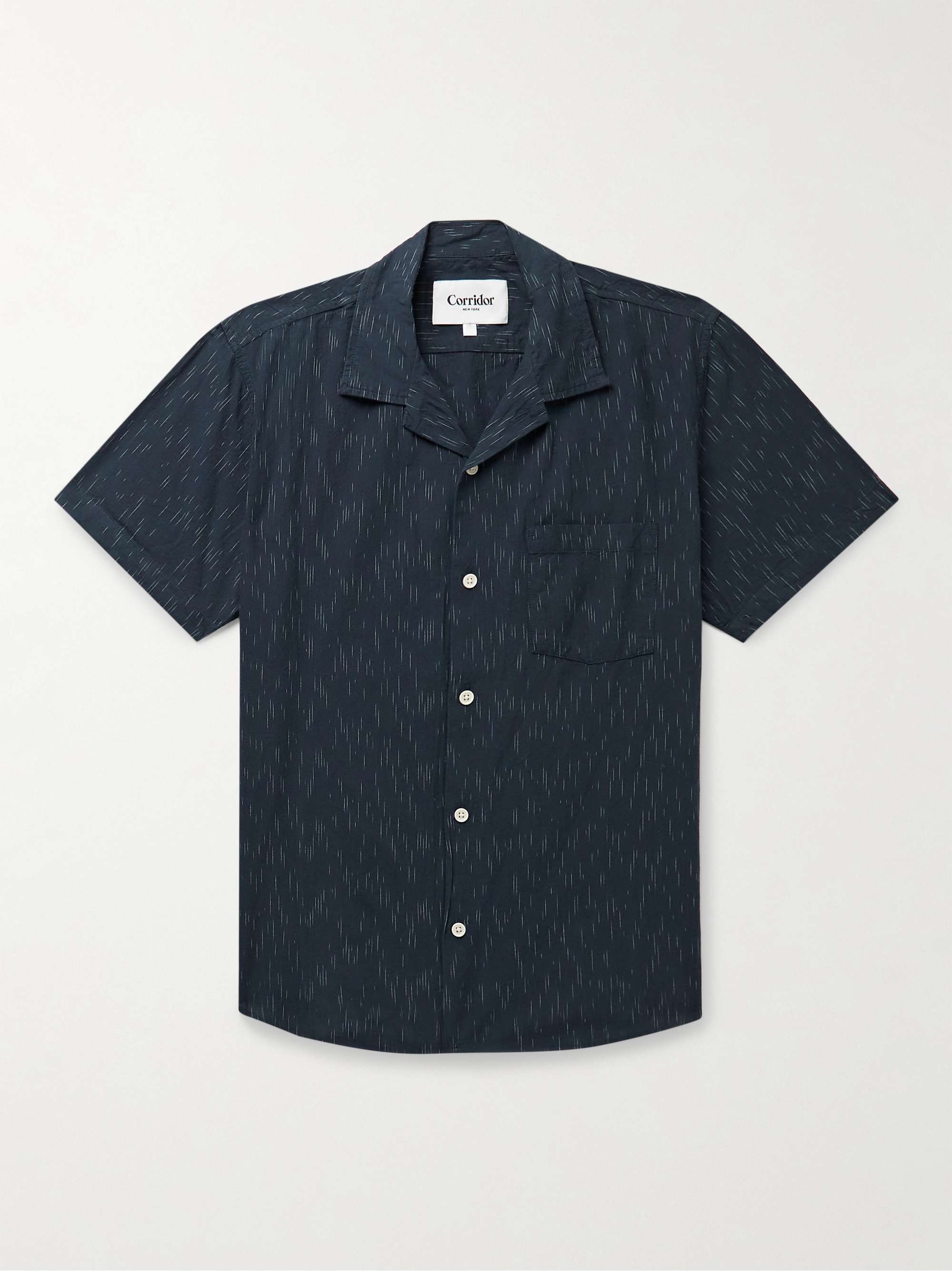 CORRIDOR Camp-Collar Cotton-Jacquard Shirt
