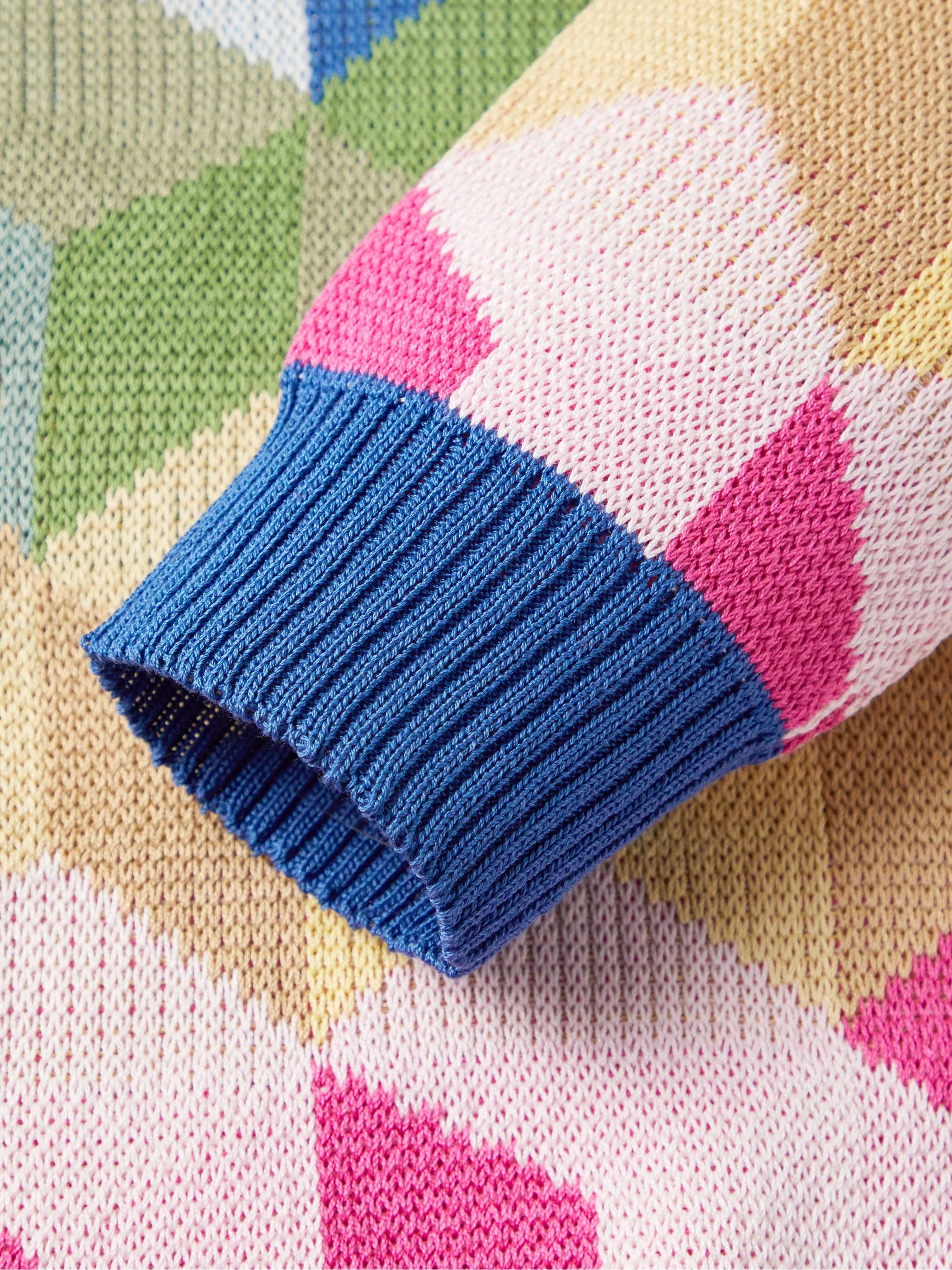 CORRIDOR Cube JacquardKnit ColourBlock Pima Cotton Cardigan for Men