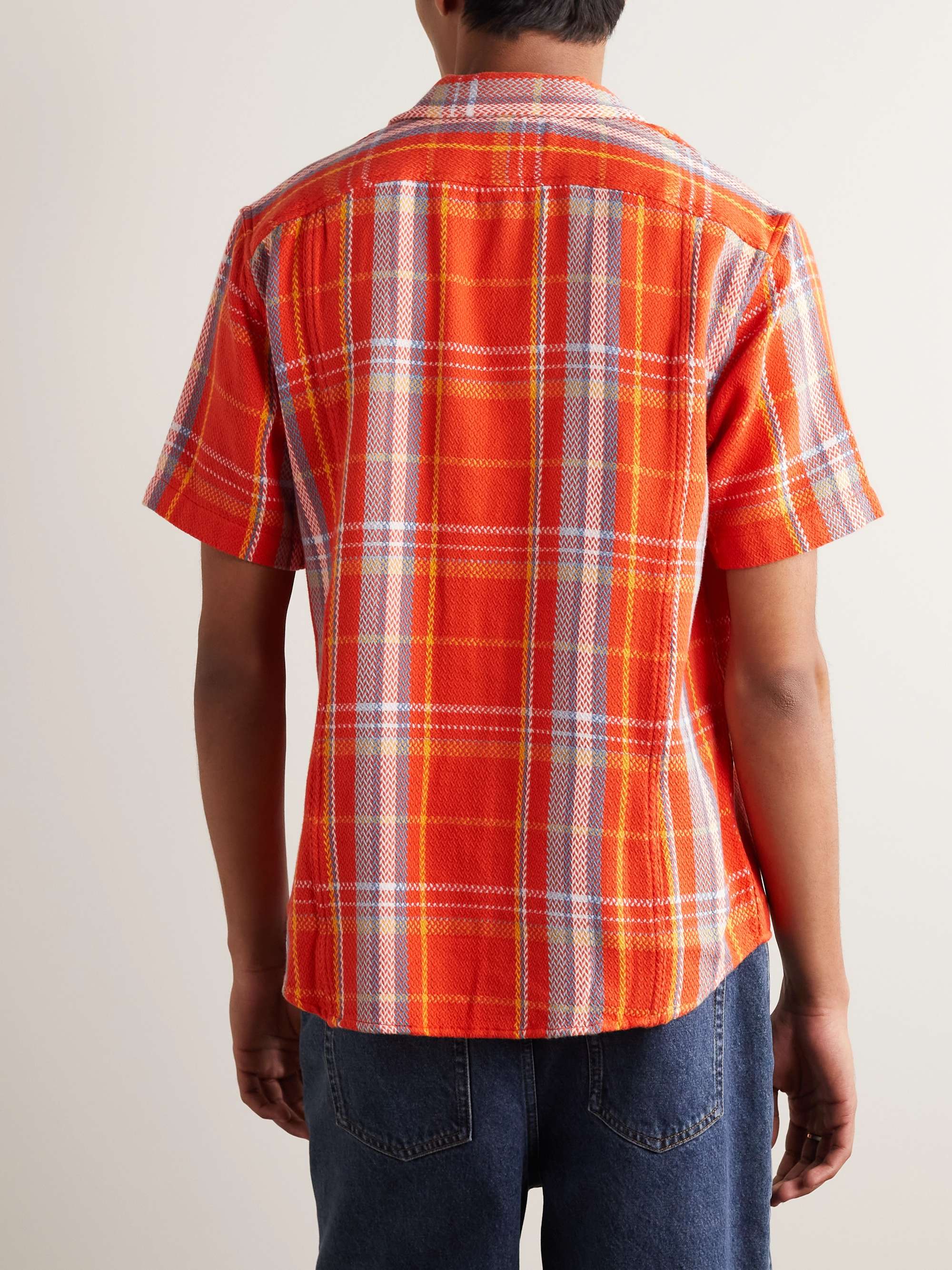 CORRIDOR Camp-Collar Checked Cotton Shirt