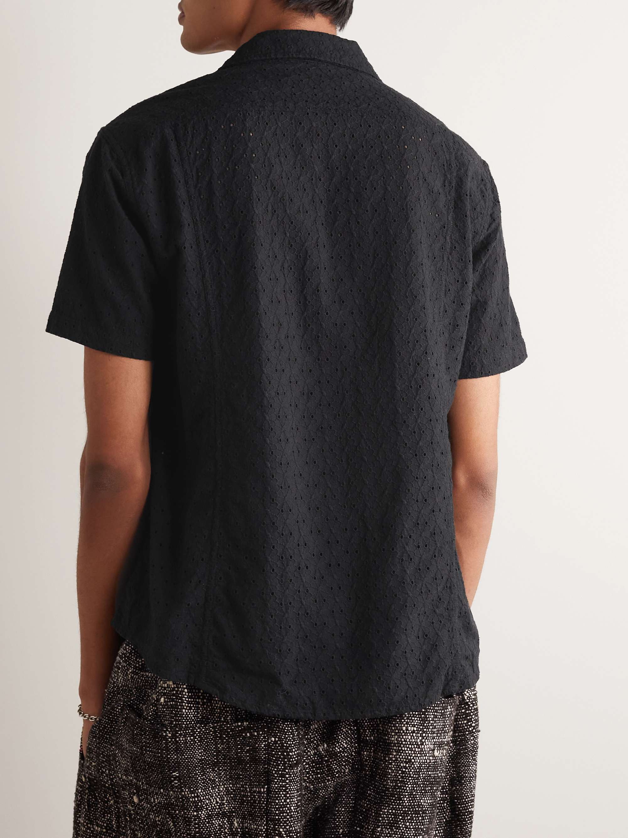 CORRIDOR Camp-Collar Broderie Anglaise Cotton Shirt