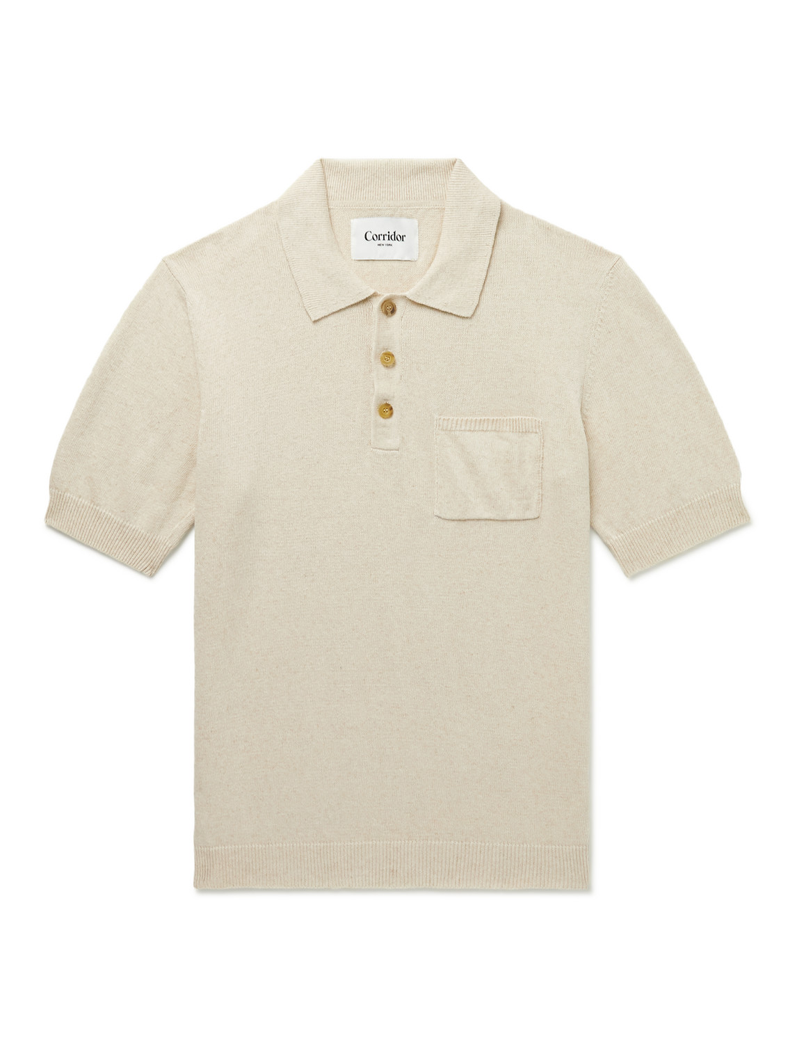 Corridor Cotton And Linen-blend Polo Shirt In Neutrals