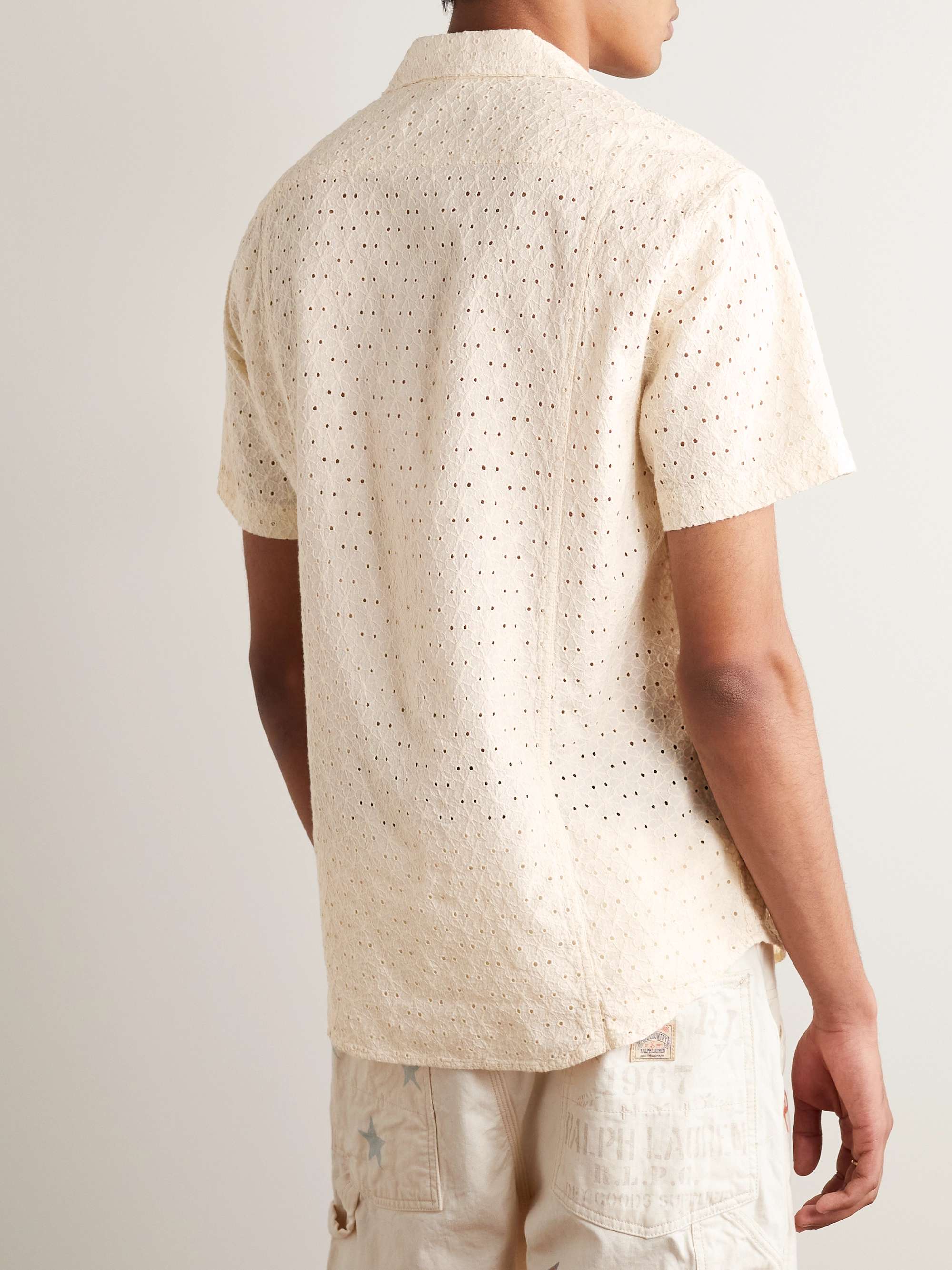 CORRIDOR Camp-Collar Broderie Anglaise Cotton Shirt