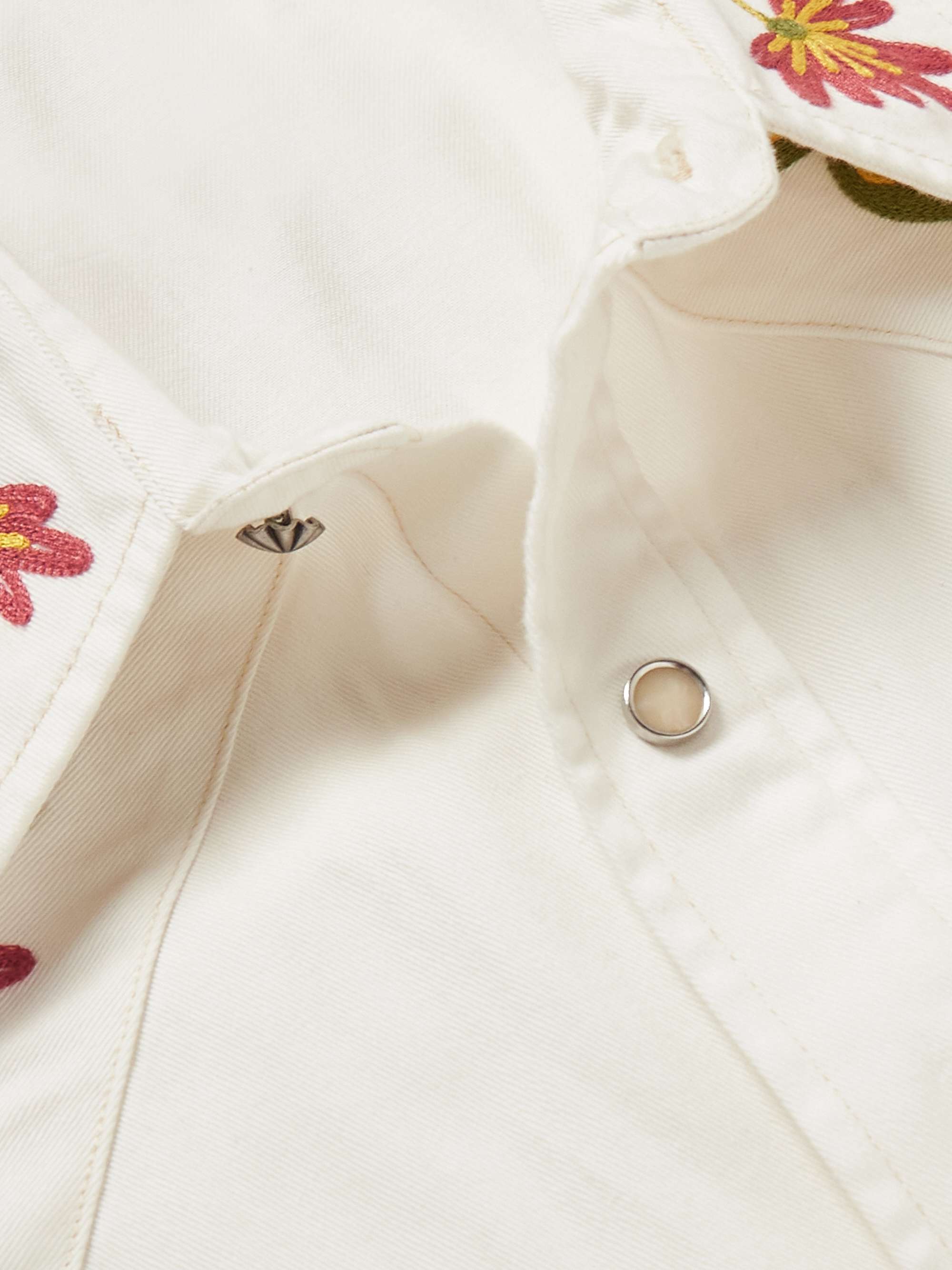 RRL Embroidered Denim Western Shirt